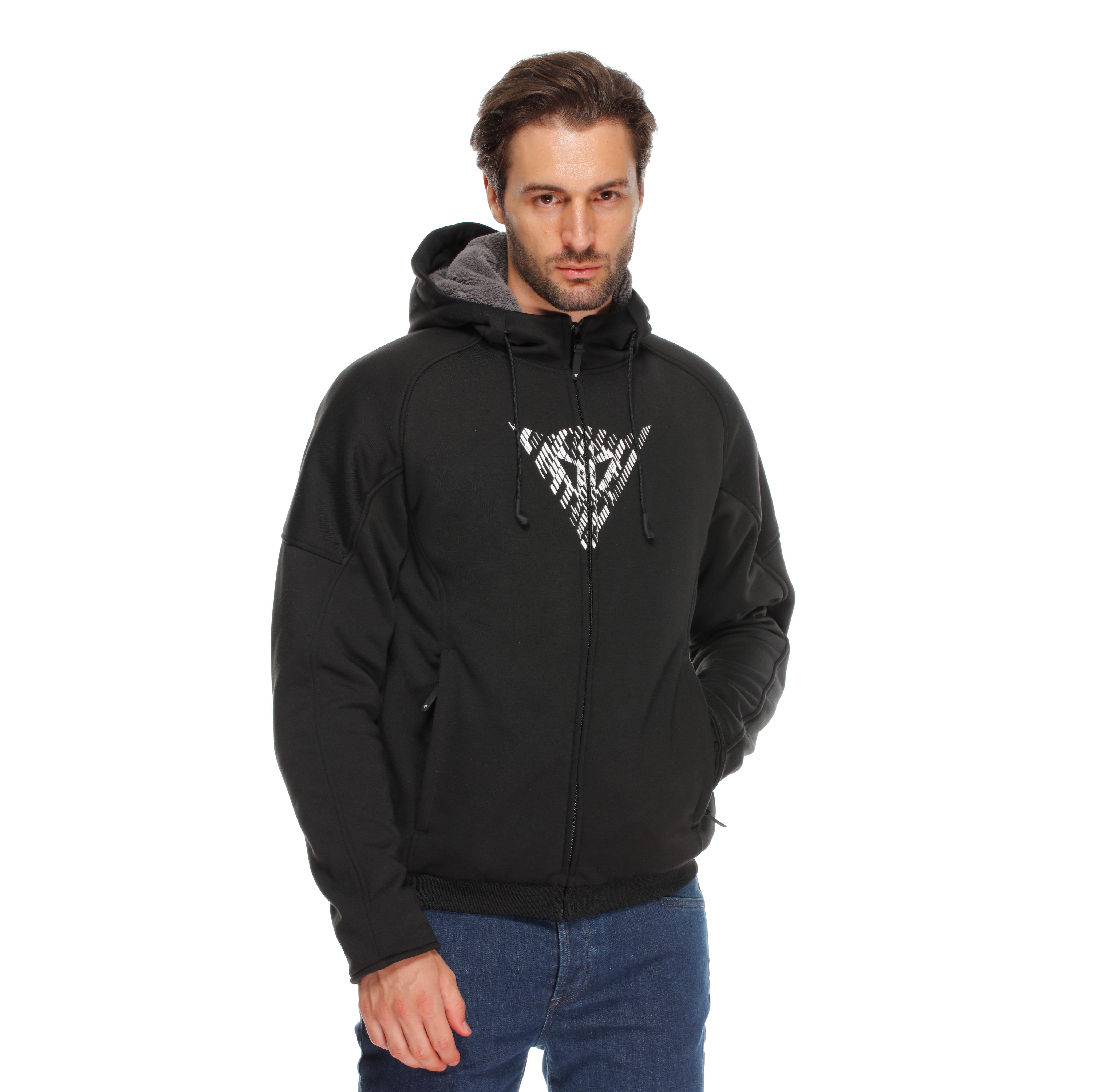 BOVISA - MOTORCYCLE HOODIE FULL-ZIP - BLACK/WHITE - 3