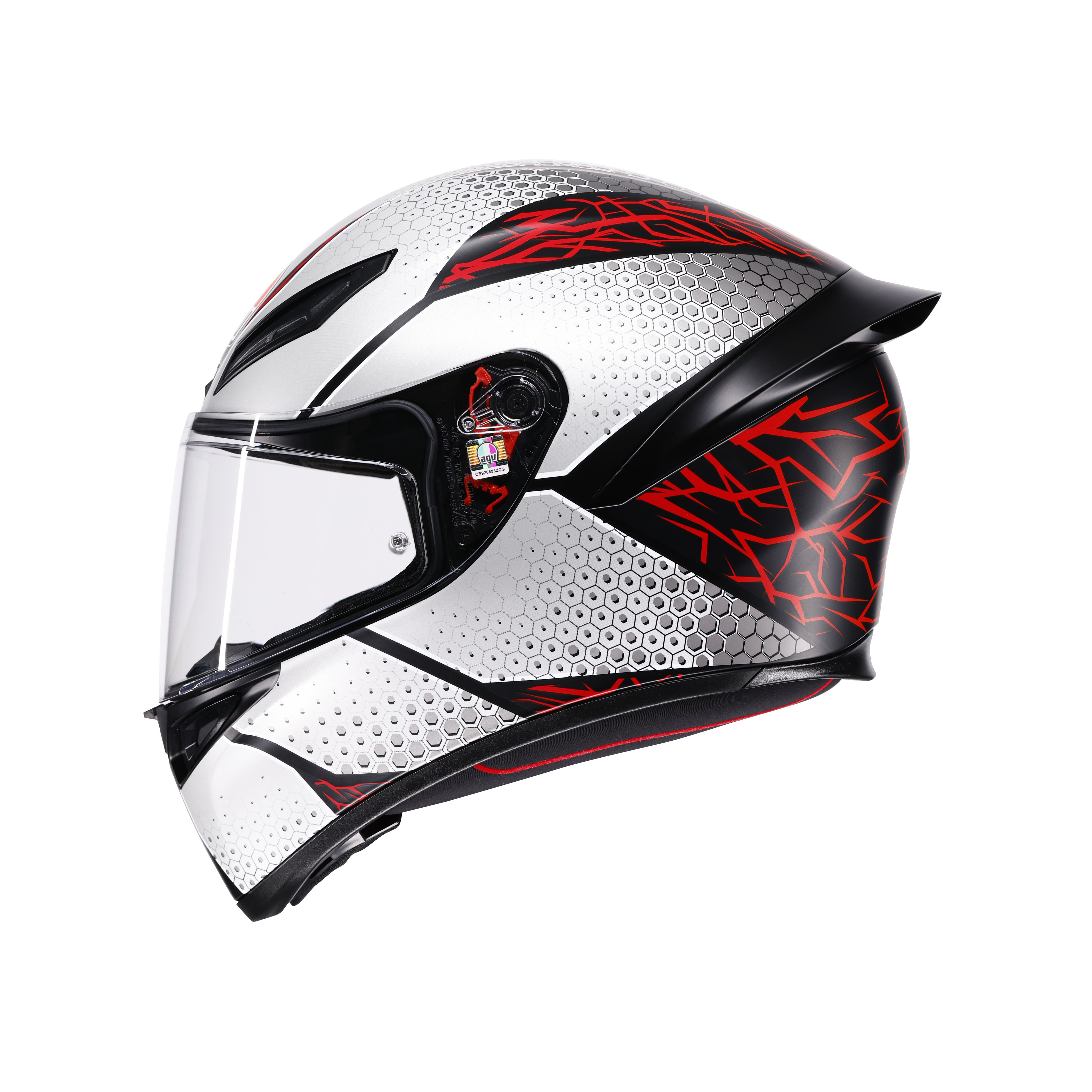 K1 S SPEEDARMOR MATT BLACK/GREY/RED - MOTORBIKE FULL FACE HELMET E2206 -  - 2