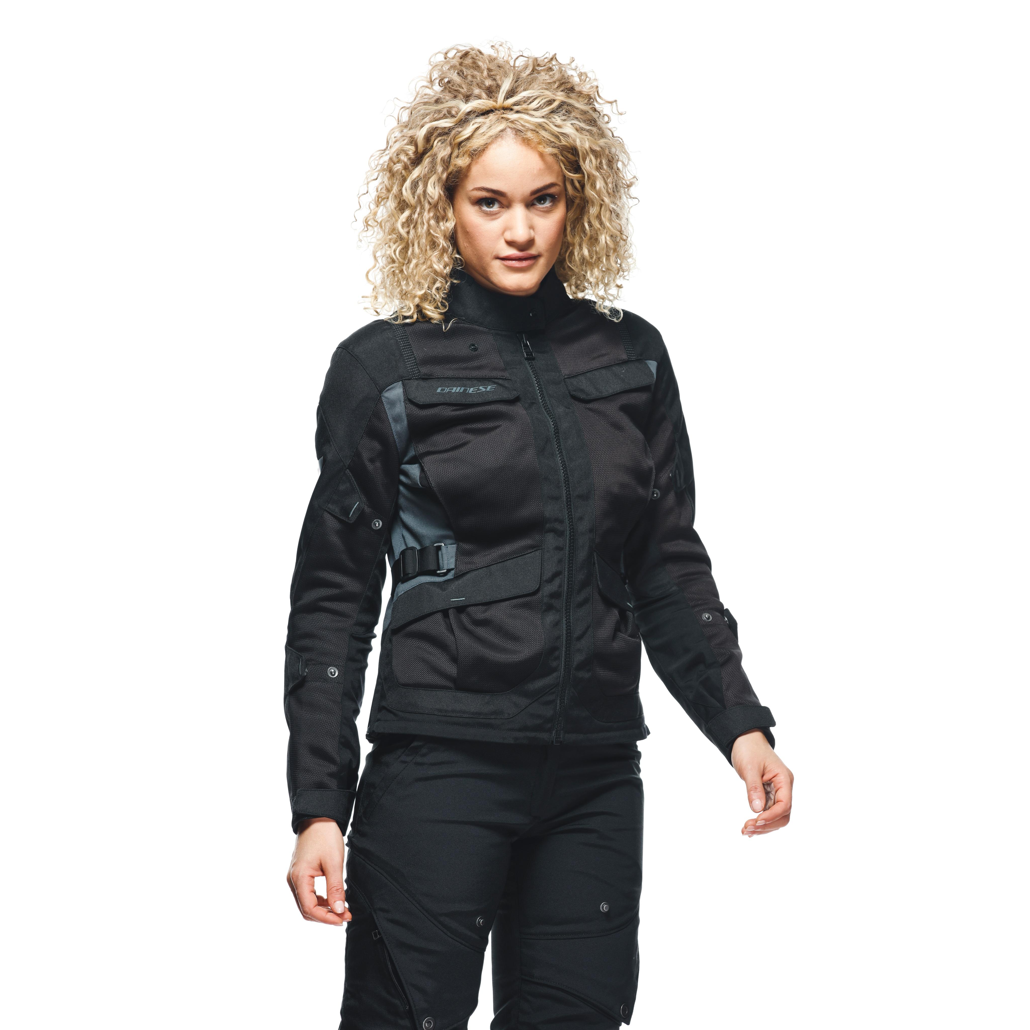 DESERT TEX - WOMEN'S TOURING SUMMER MOTORCYCLE JACKET IN FABRIC - BLACK/BLACK/EBONY - 7