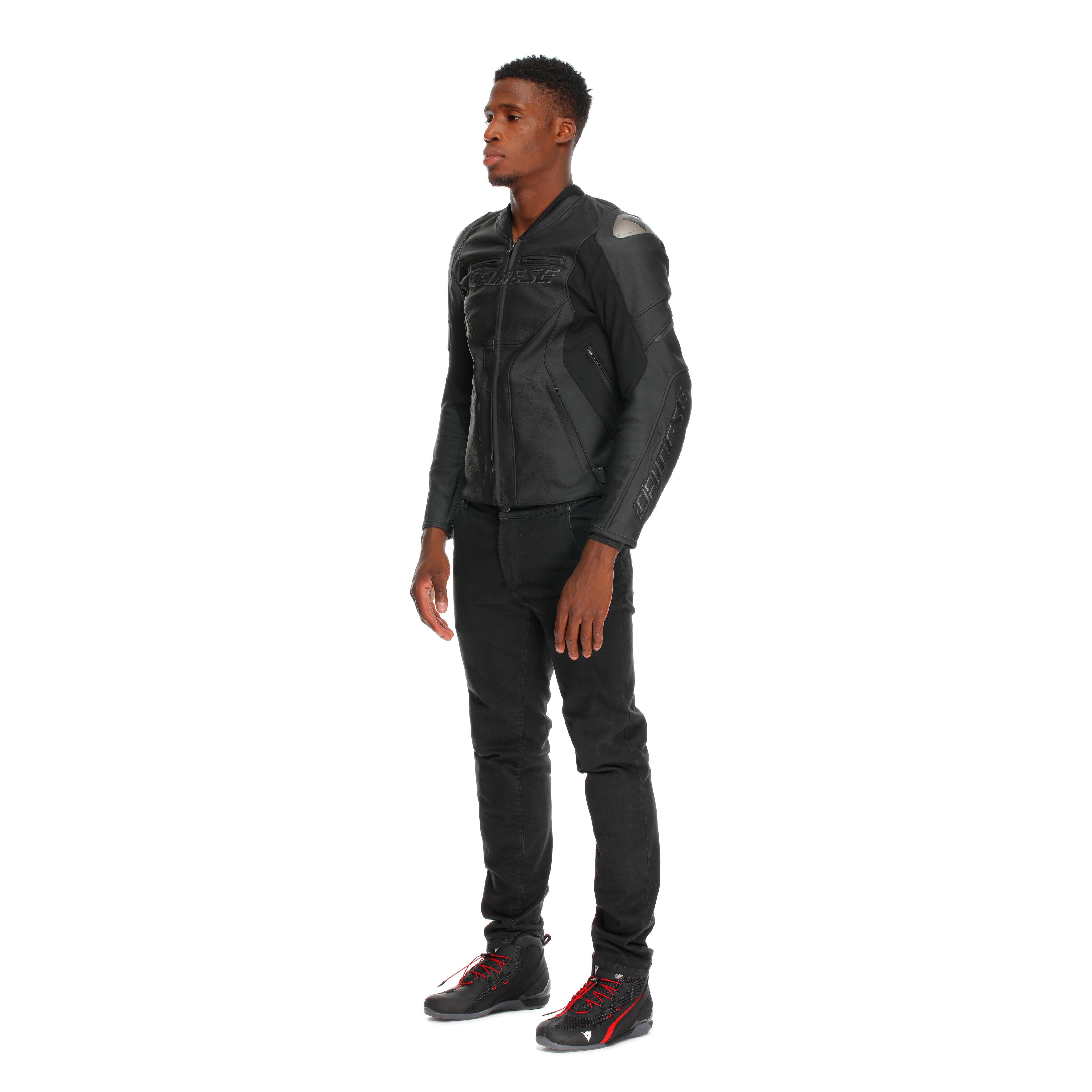 RACING 5 - HERREN MOTORRADJACKE AUS LEDER - BLACK/BLACK/BLACK - 4