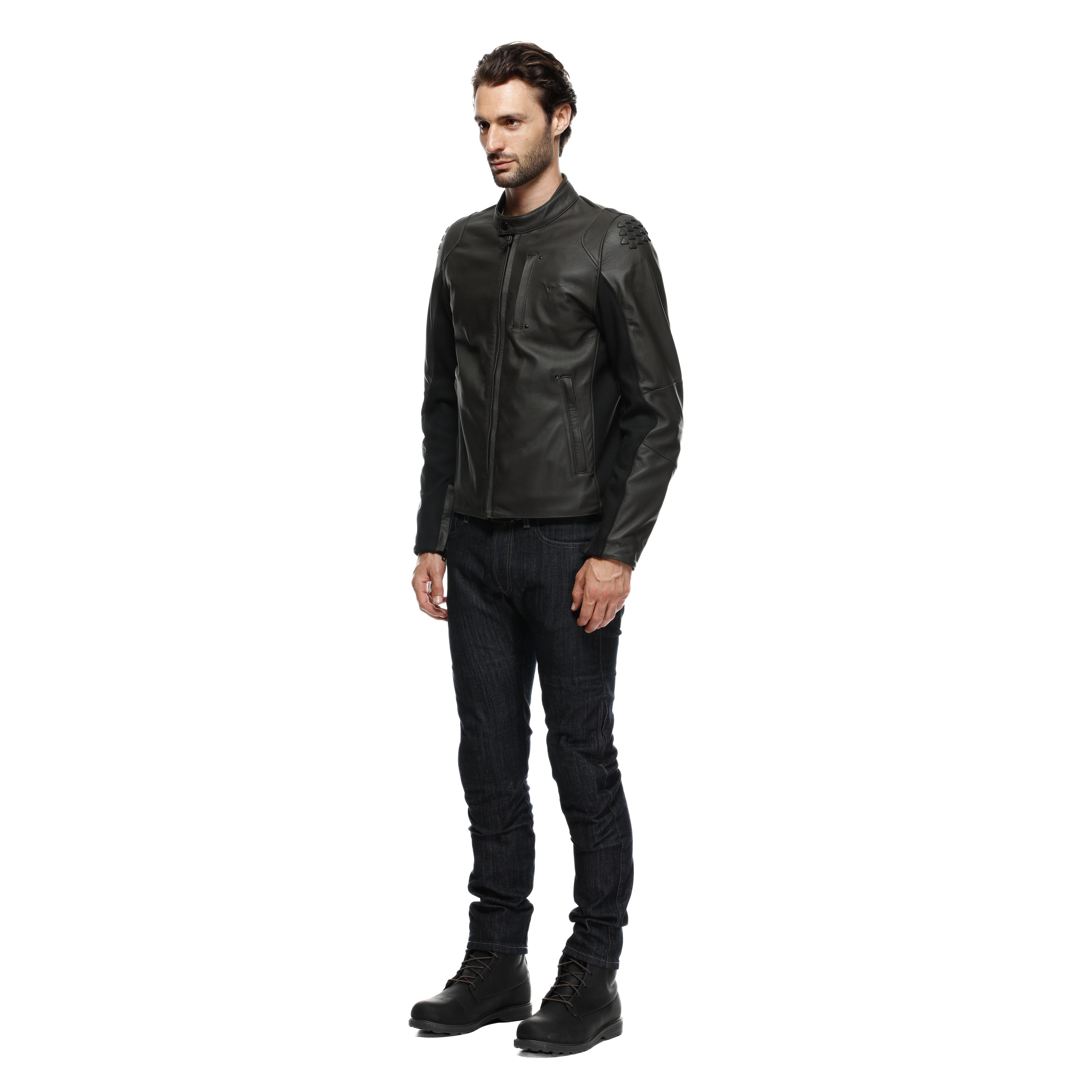 ISTRICE - MEN'S MOTORCYCLE LEATHER JACKET - DARK-BROWN - 4