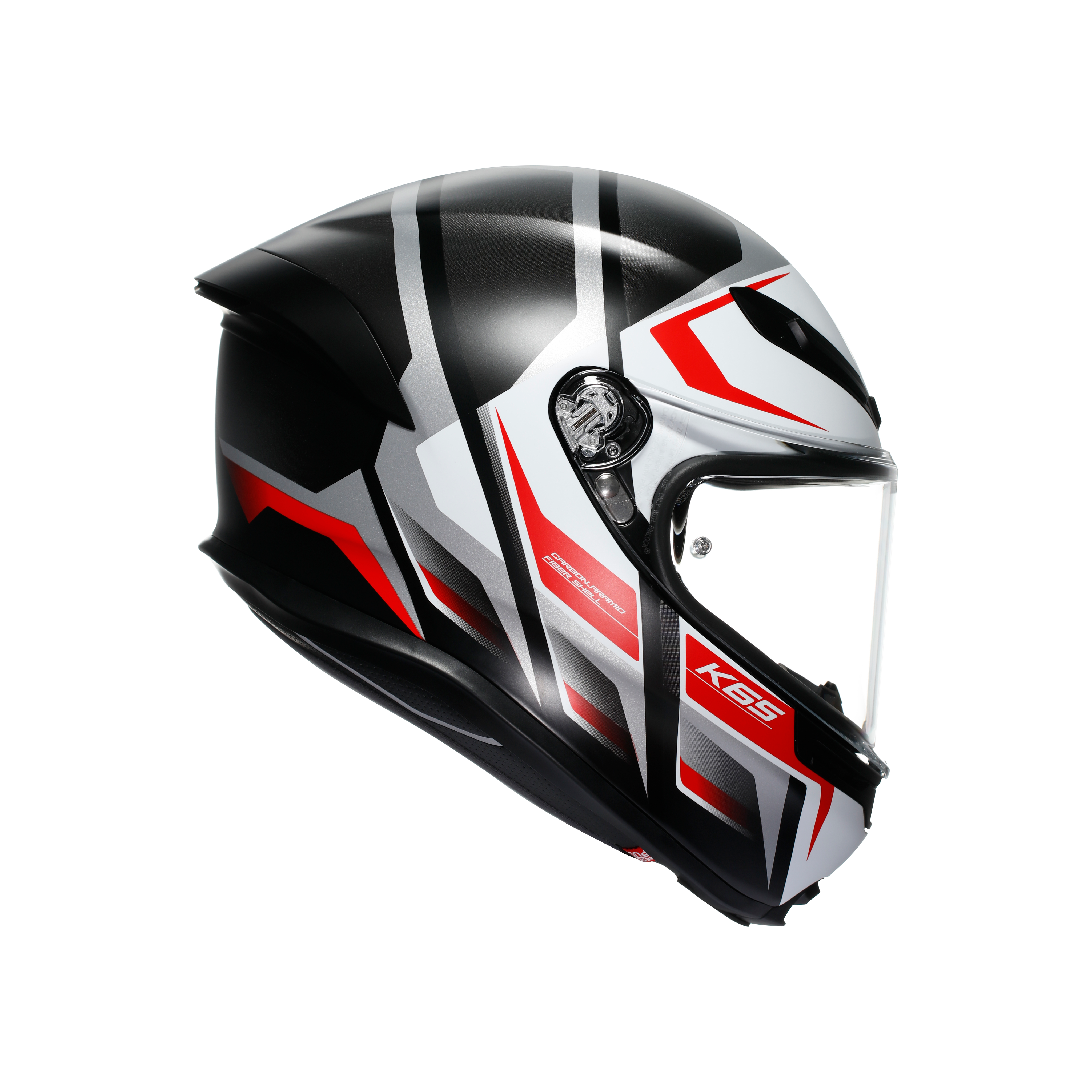 K6 S KARVE MATT BLACK/WHITE/RED - MOTORBIKE FULL FACE HELMET DOT (E2206) -  - 1