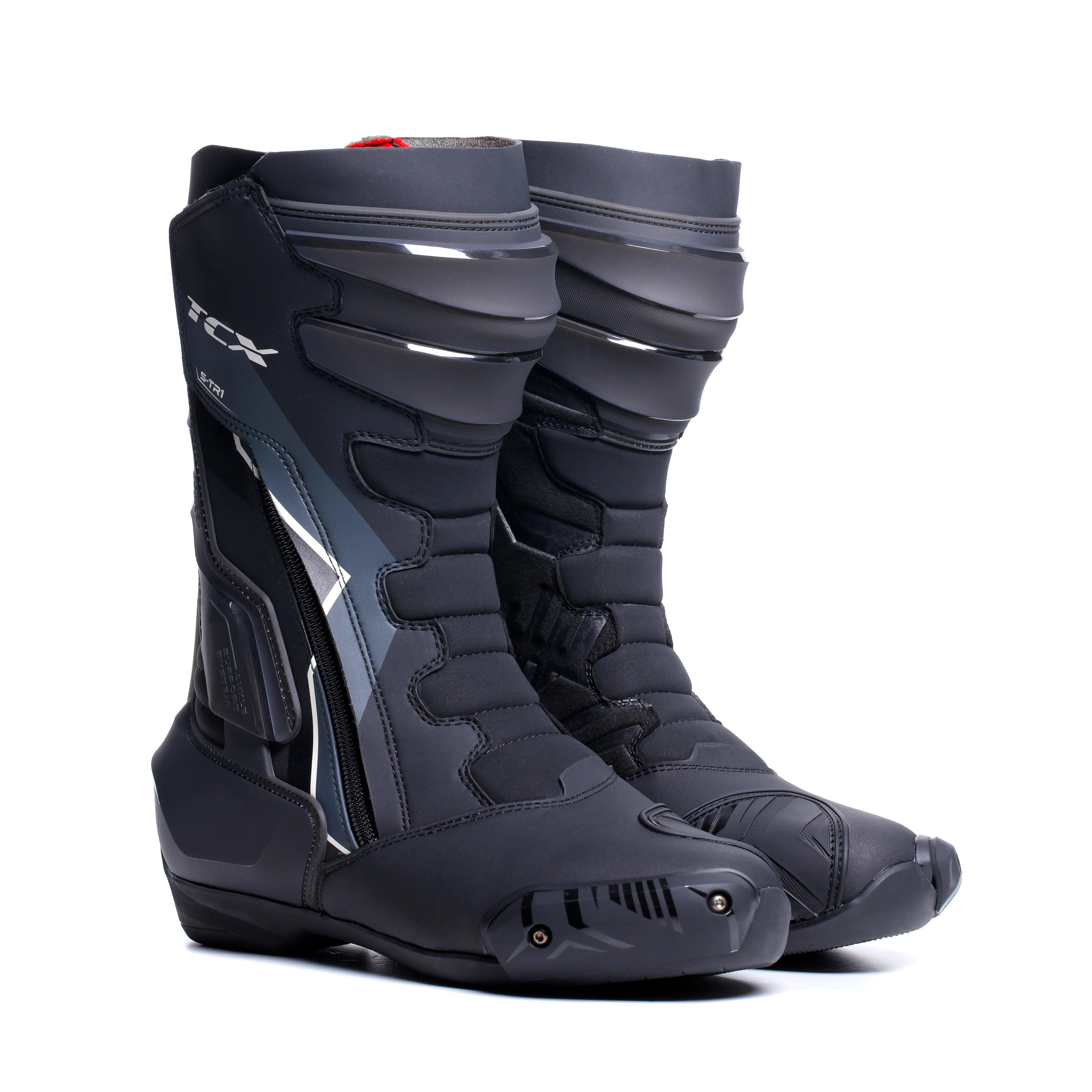 S-TR1 WOMEN'S MOTORCYCLE BOOTS - BLACK/PEARL WHITE -  - 1