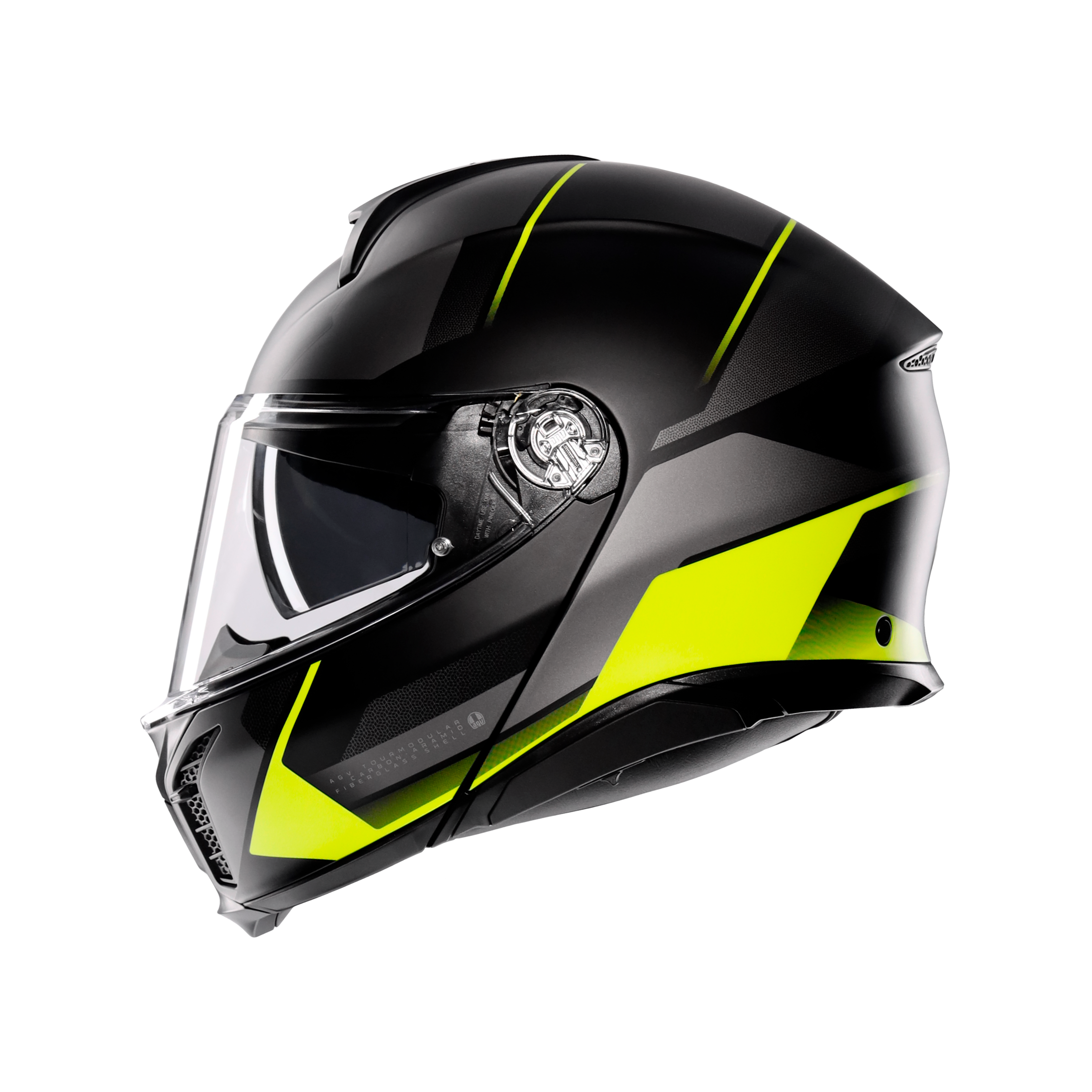 TOURMODULAR PERCEPTION MATT BLACK/YELLOW FLUO - CASQUE MOTO MODULAIRE E2206 -  - 2