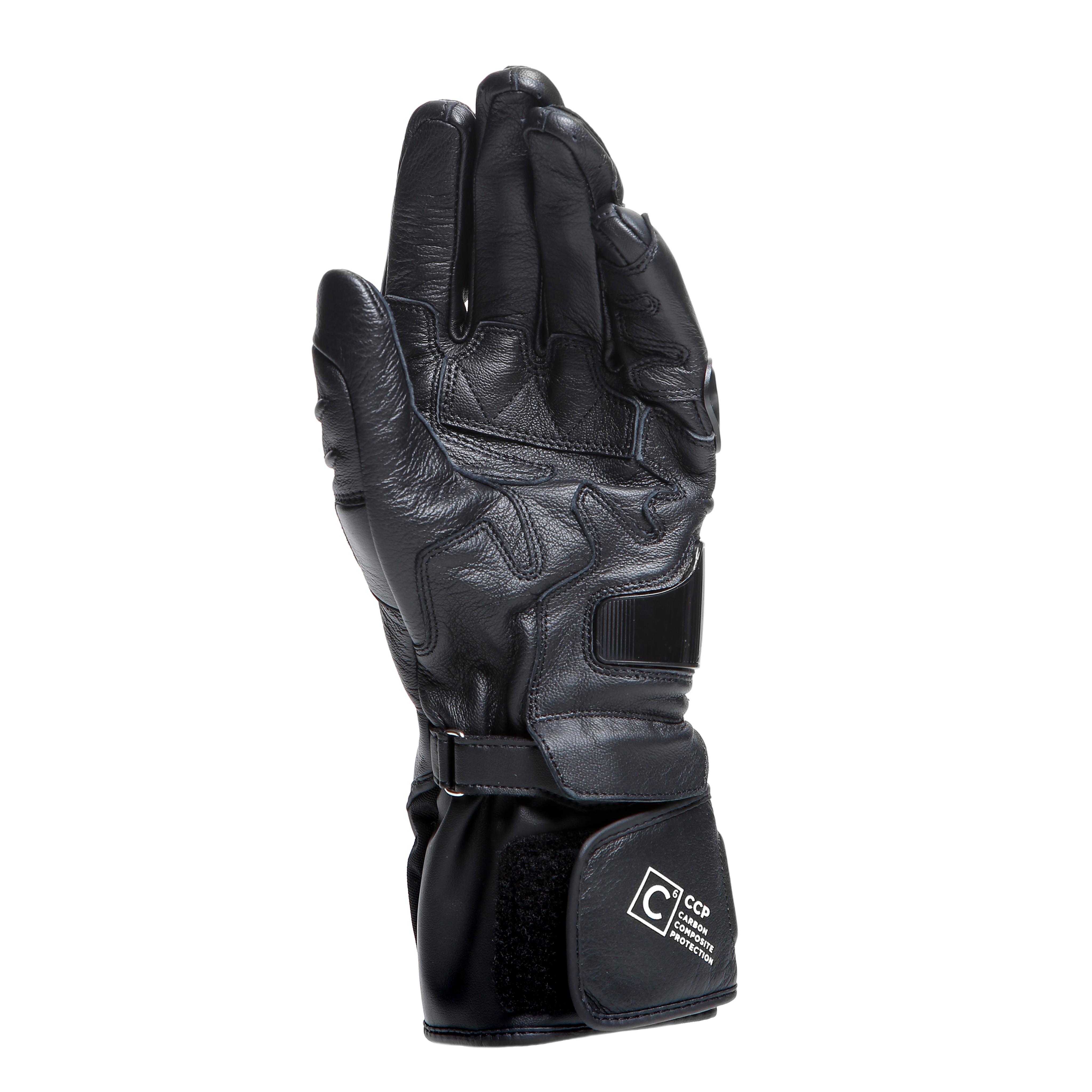 CARBON 4 - MEN'S MOTORCYCLE LONG LEATHER GLOVES - BLACK/BLACK/BLACK - 3