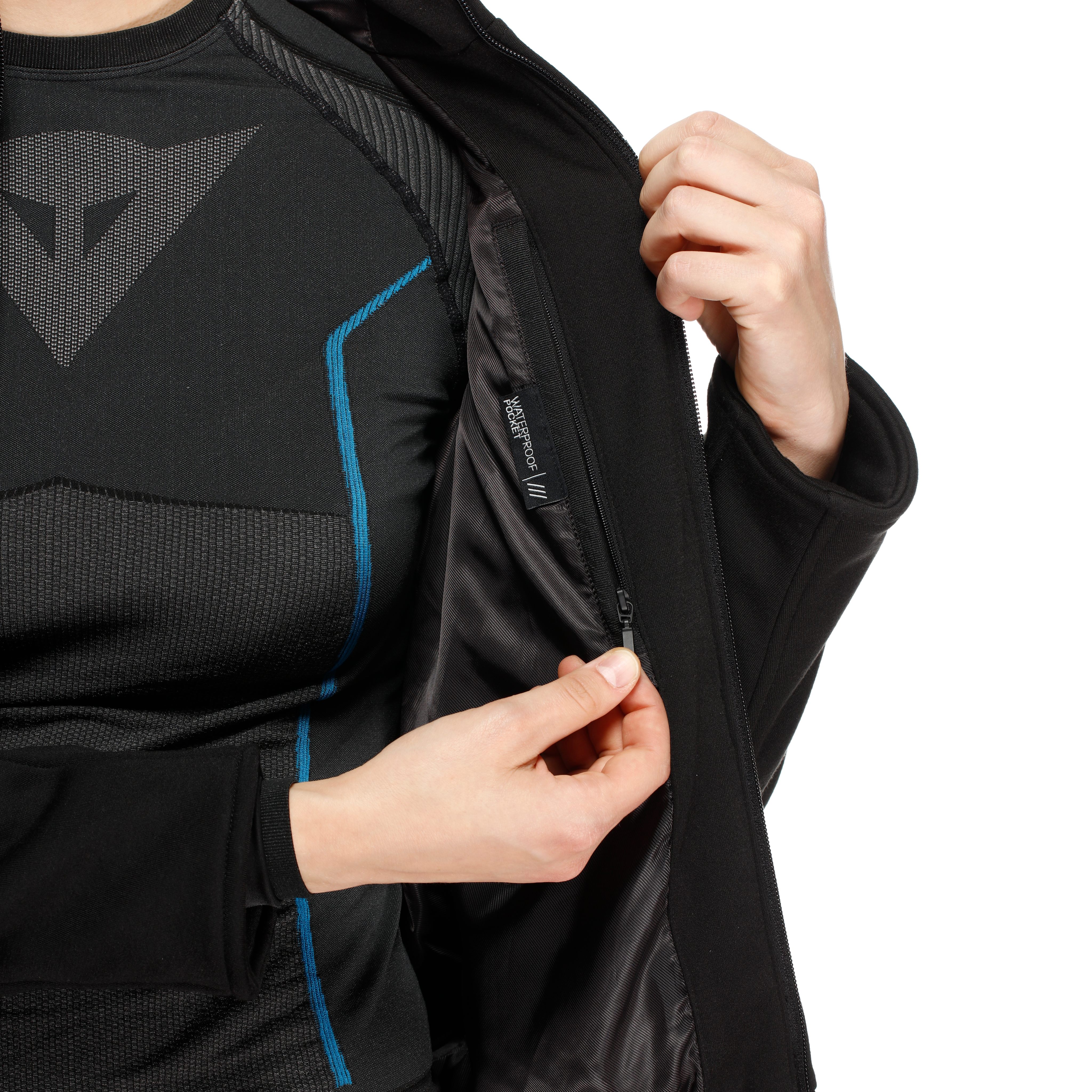 DAEMON-X - FELPA DA MOTO CON PROTEZIONI DONNA - BLACK - 13