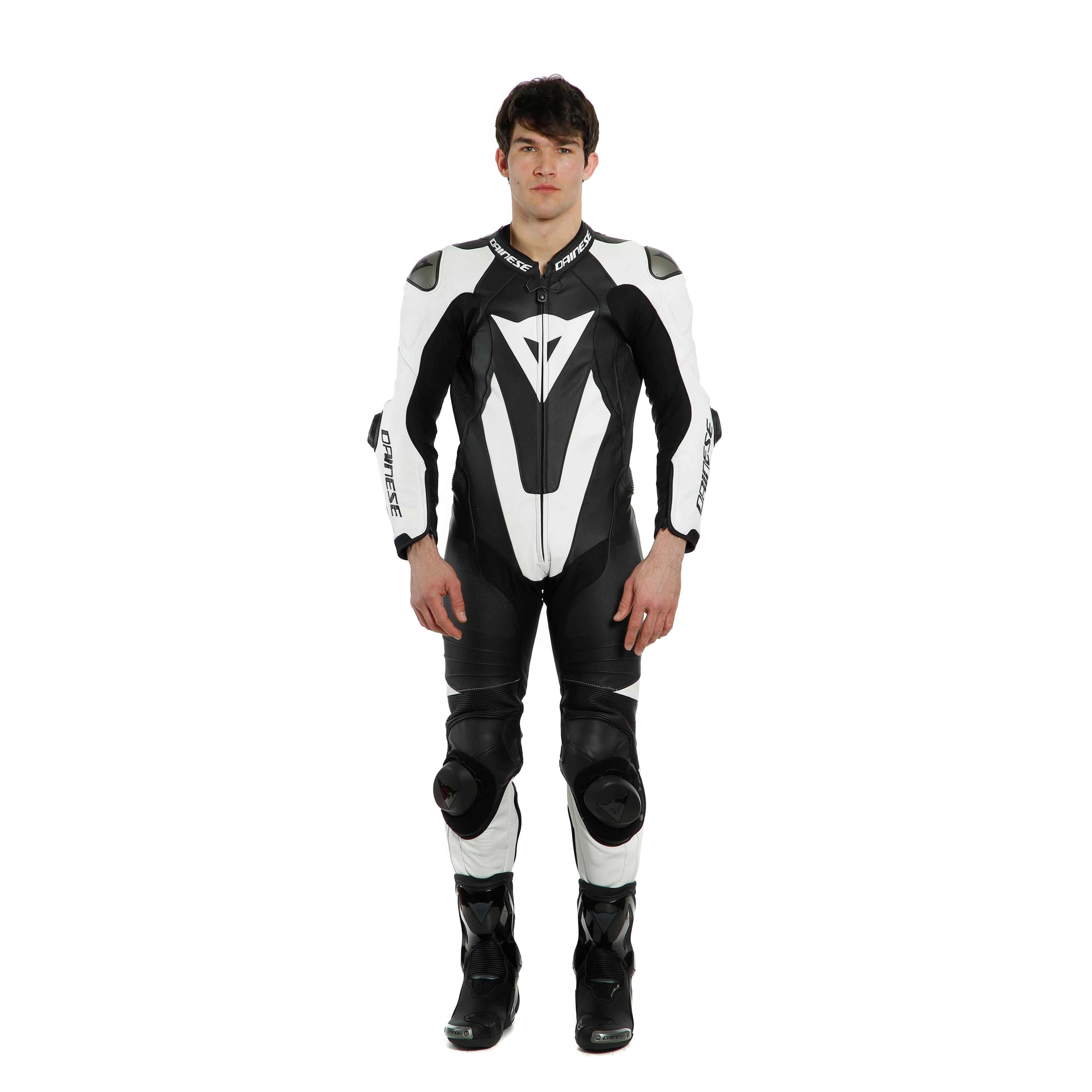 LAGUNA SECA 5 1PC LEATHER SUIT PERF. S/T - BLACK/WHITE - 3