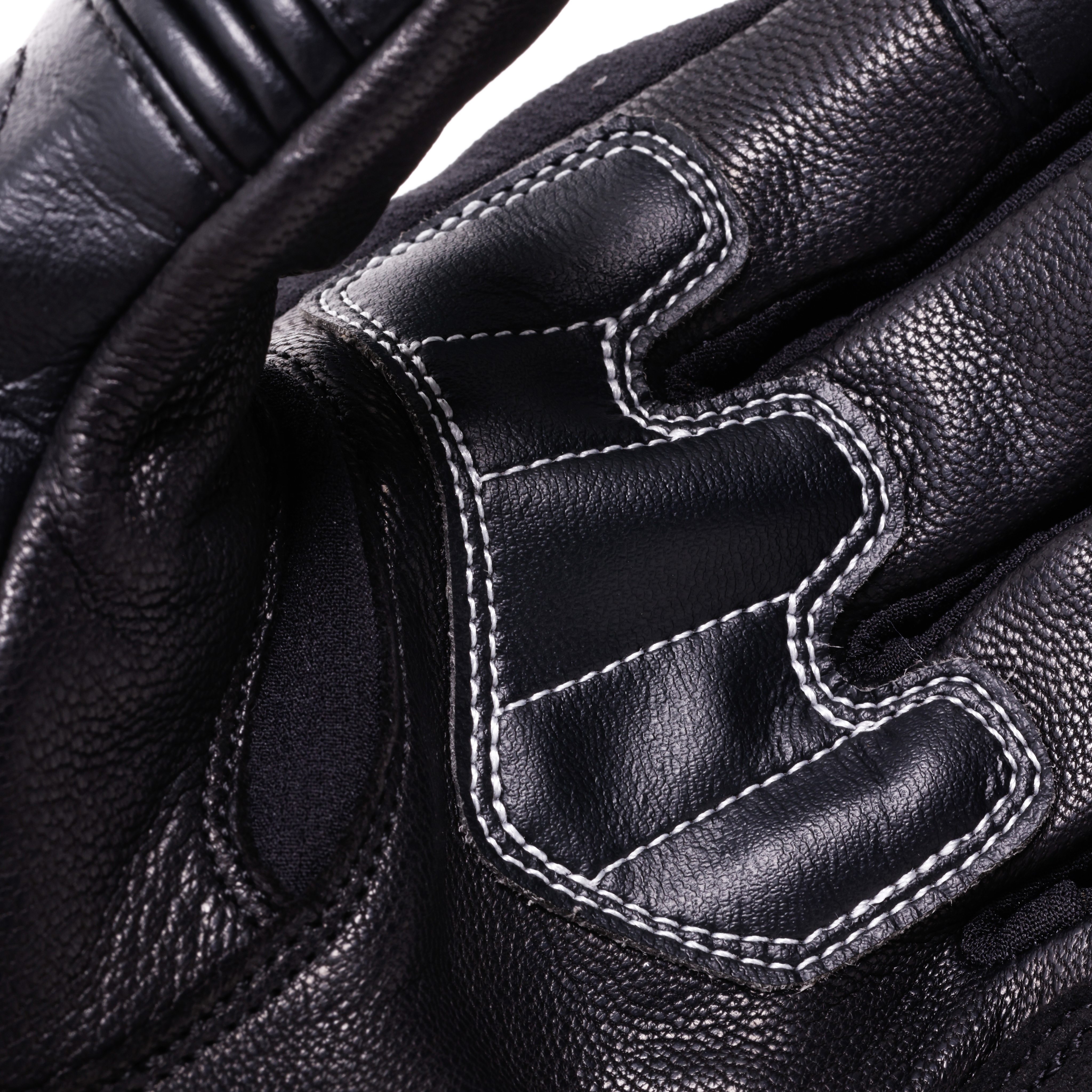 REACTO CARBON SHORT - MEN'S SHORT LEATHER MOTORCYCLE GLOVES - BLACK/ANTHRACITE - 7