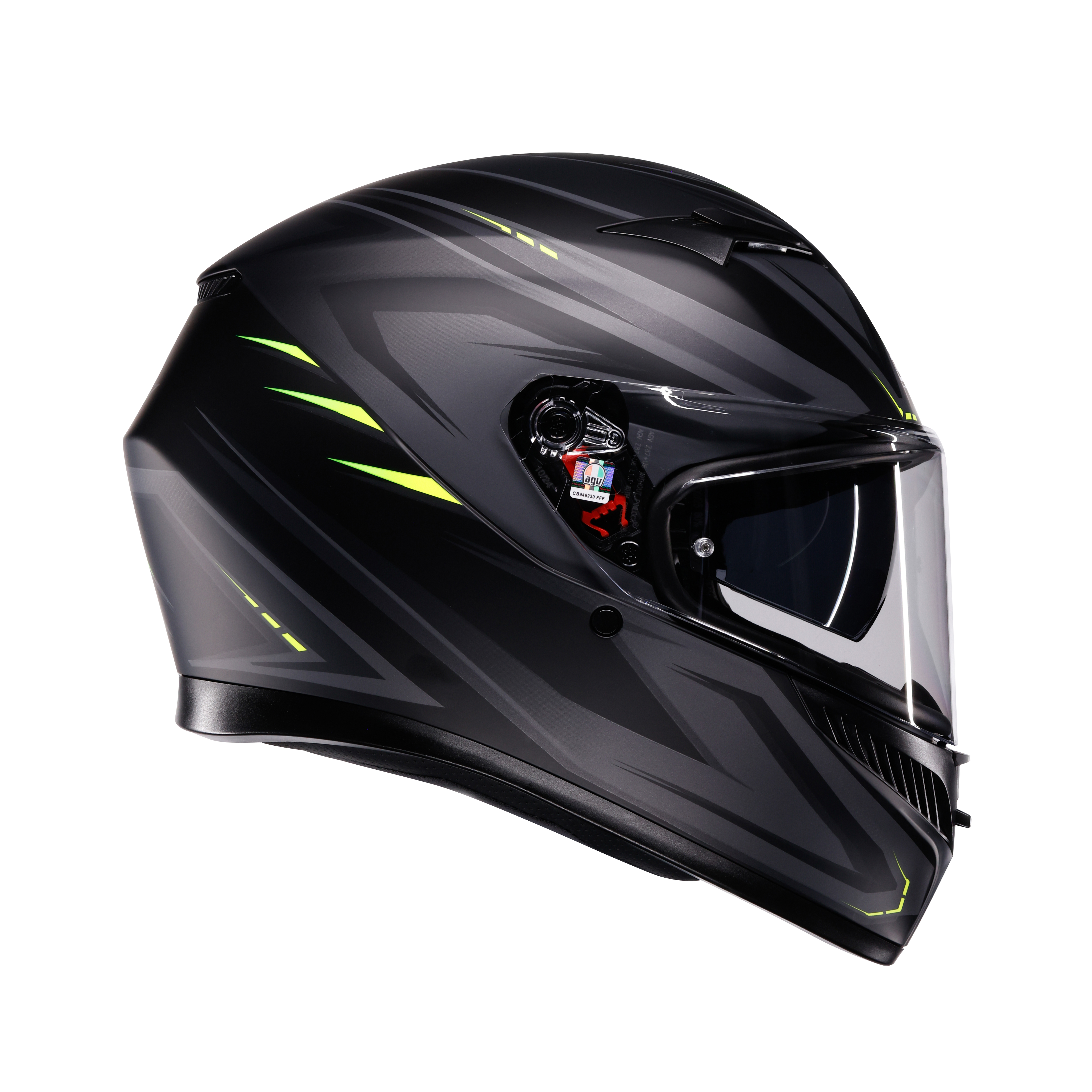 K3 SYTH MATT BLACK/YELLOW FLUO - CASQUE MOTO INT&Eacute;GRAL E2206 -  - 3
