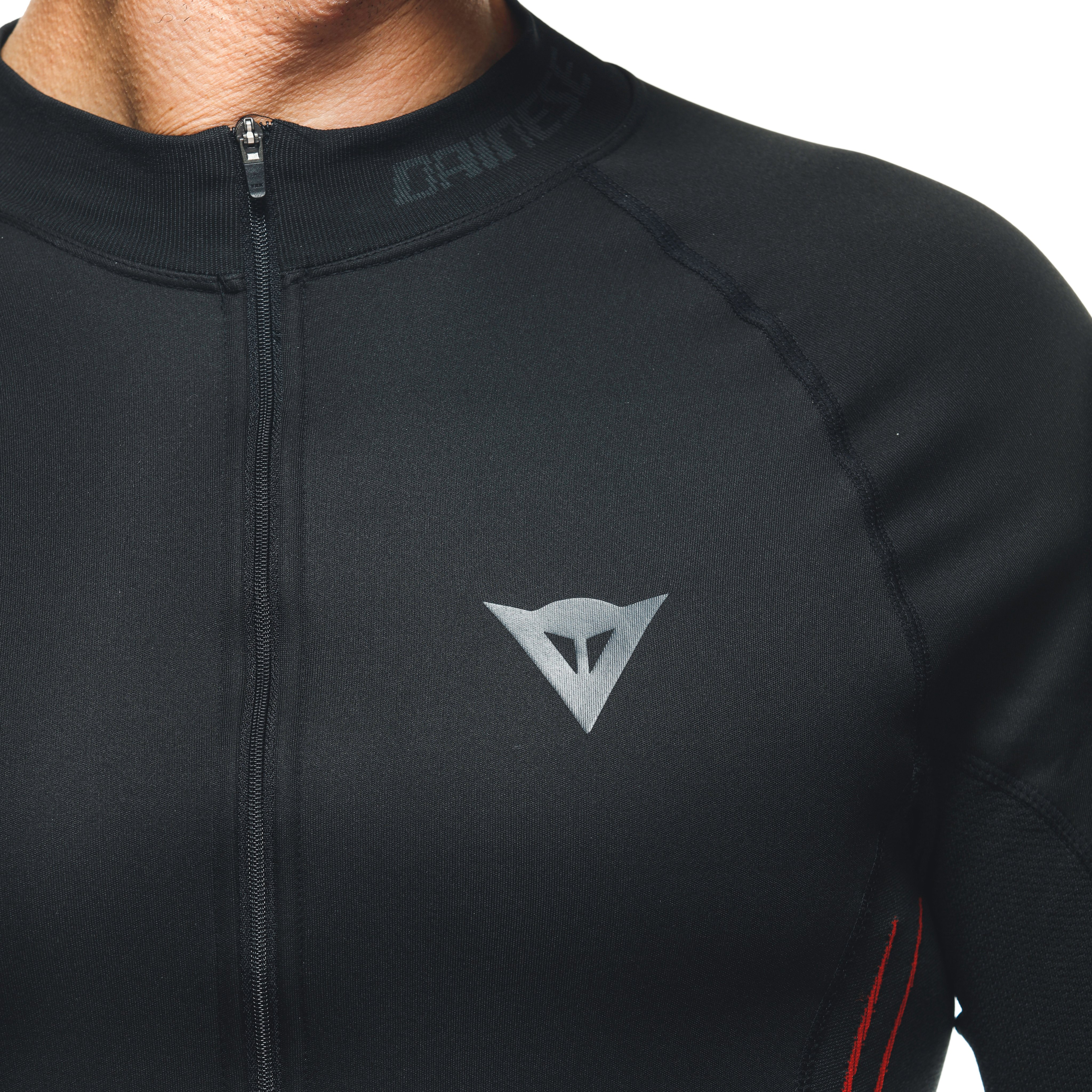 THERMAL MOTORCYCLE WINDPROOF LONG SLEEVE SHIRT MEN - MID LAYER WINTER - BLACK/RED - 8