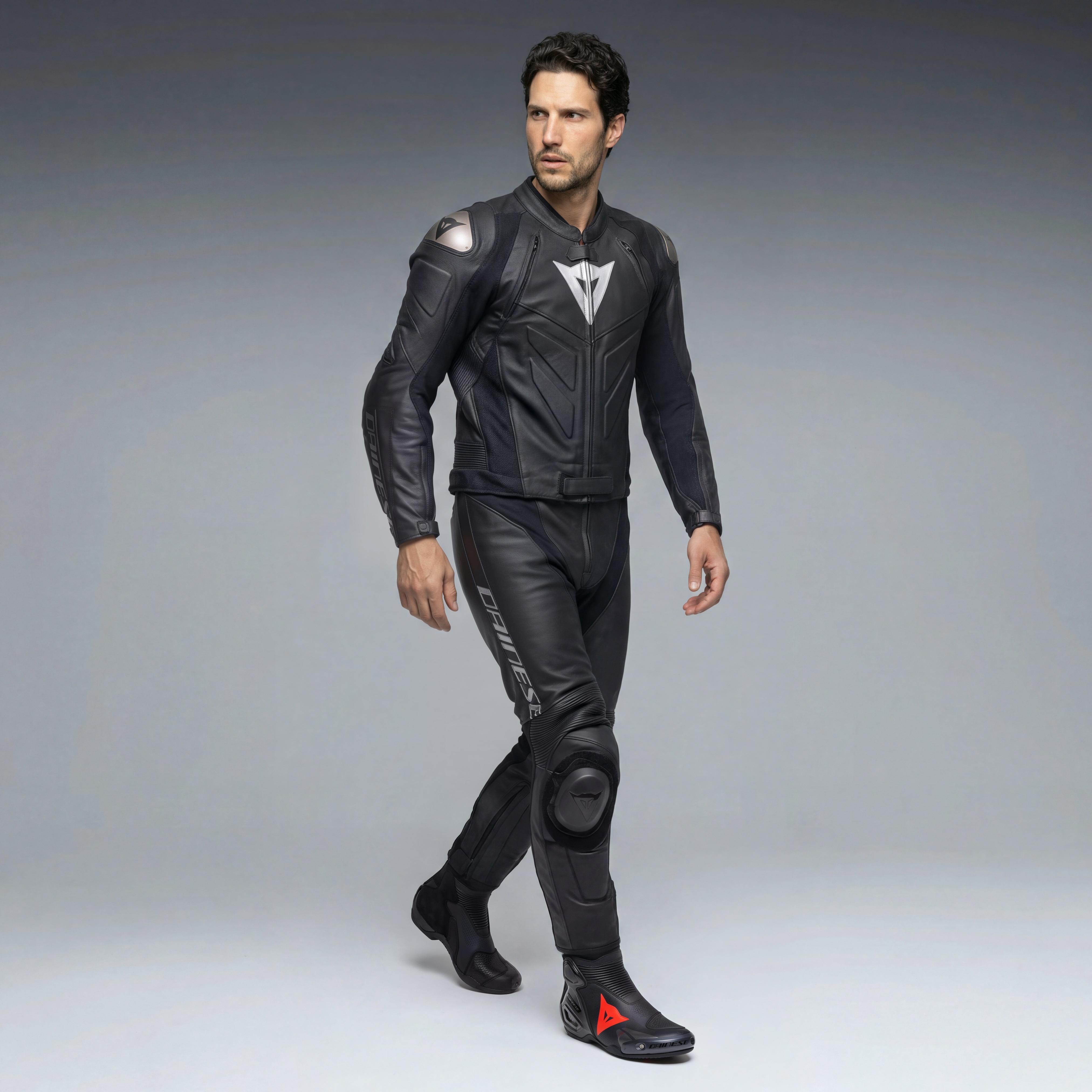 AVRO 4 LEATHER 2PCS SUIT - BLACK MATT/BLACK MATT/GRAY - 3