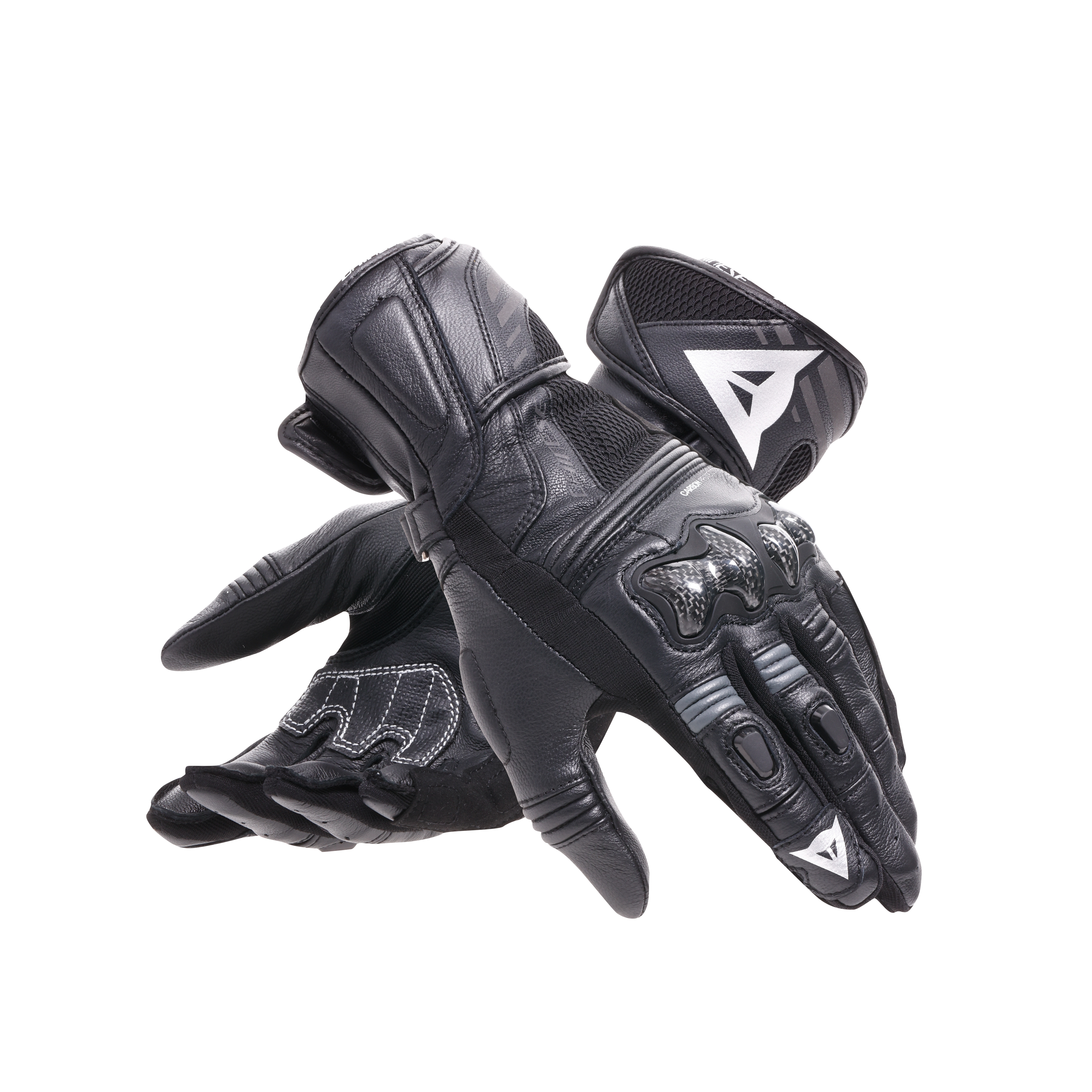 REACTO CARBON LONG - GANTS MOTO EN CUIR FEMME - BLACK/ANTHRACITE - 5