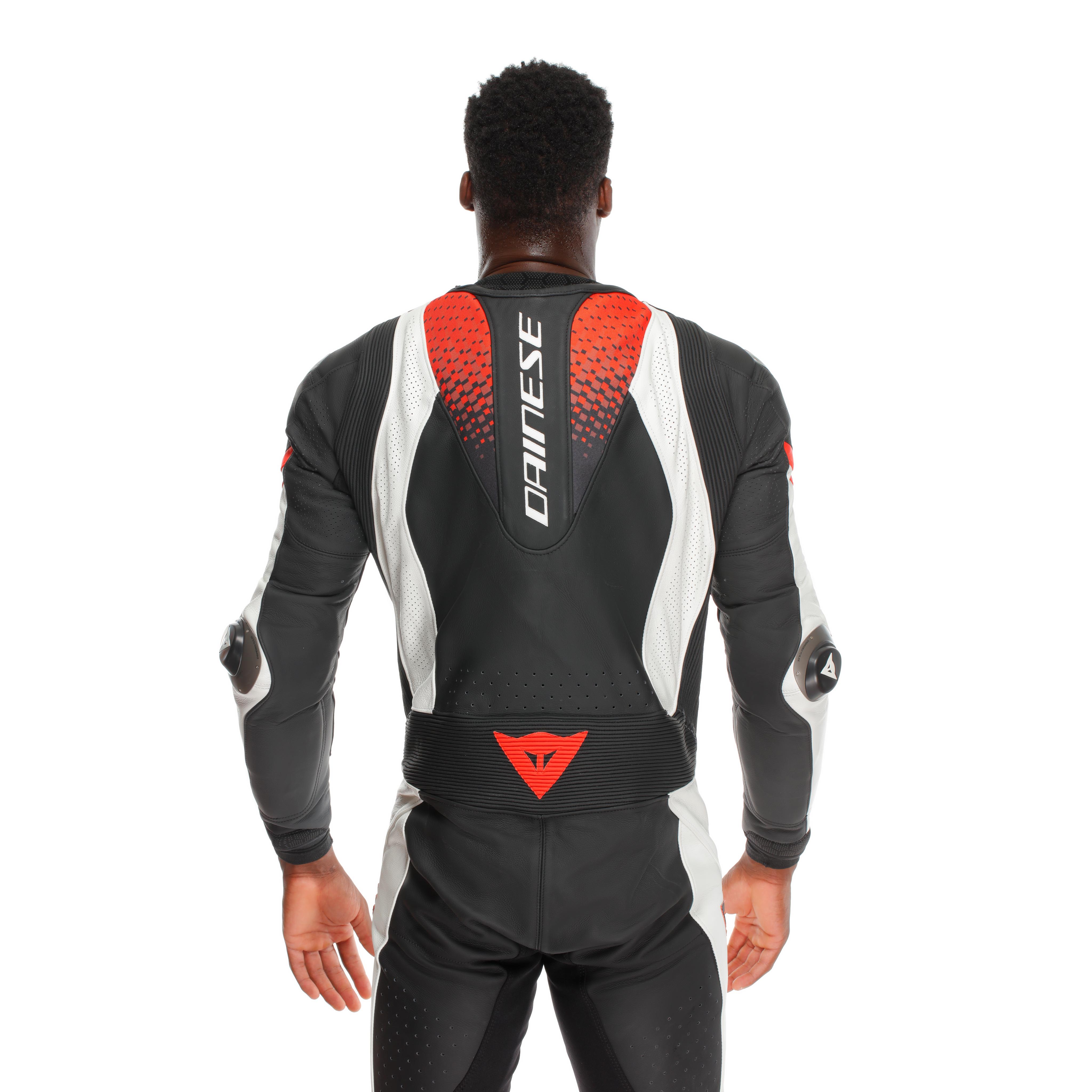 LAGUNA SECA 6 - PERFORATED ONE-PIECE LEATHER RACING SUIT - BLACK/WHITE/RED-FLUO - 7