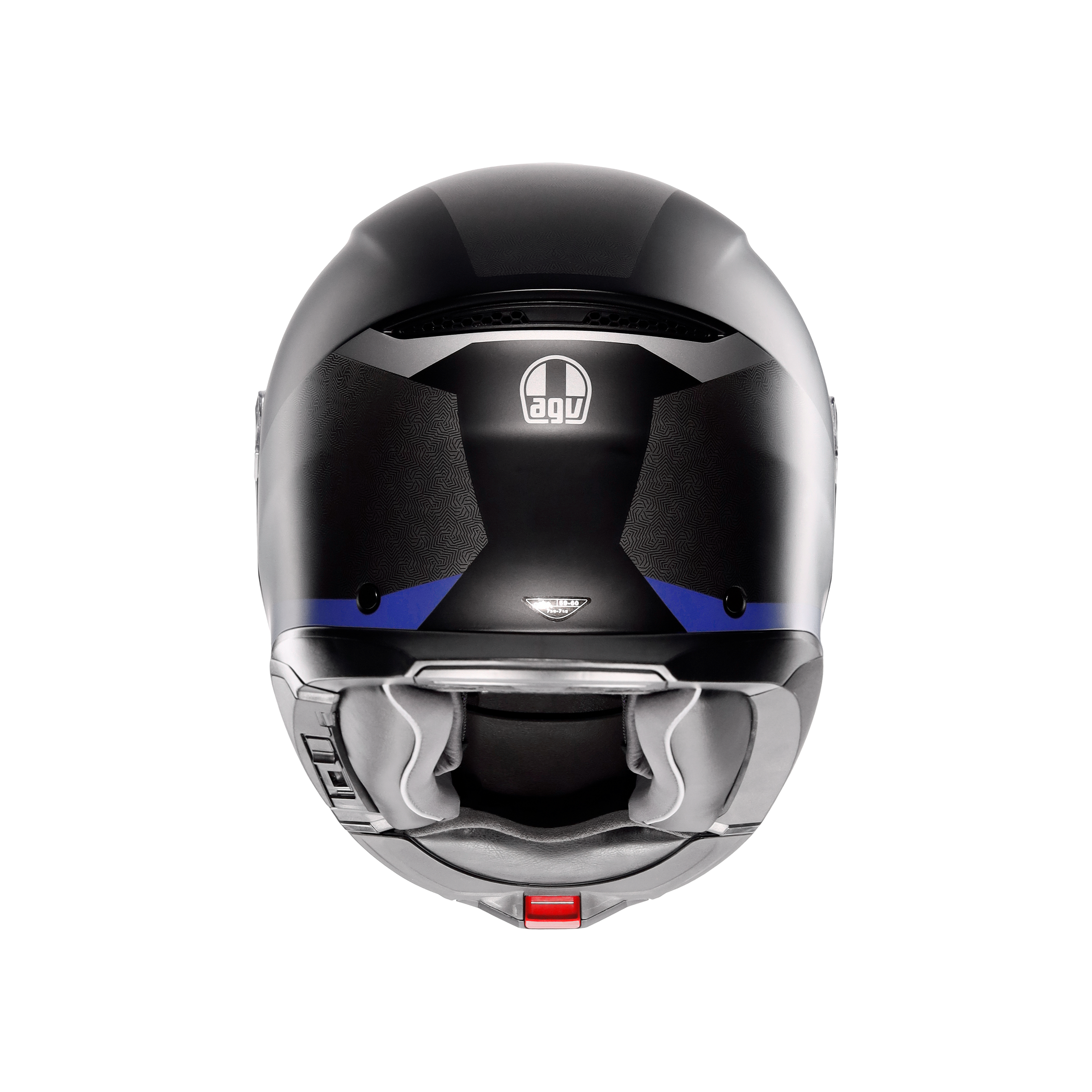 TOURMODULAR STRAY MATT BLACK/GREY/BLUE - MOTORBIKE FLIP UP HELMET E2206 -  - 5