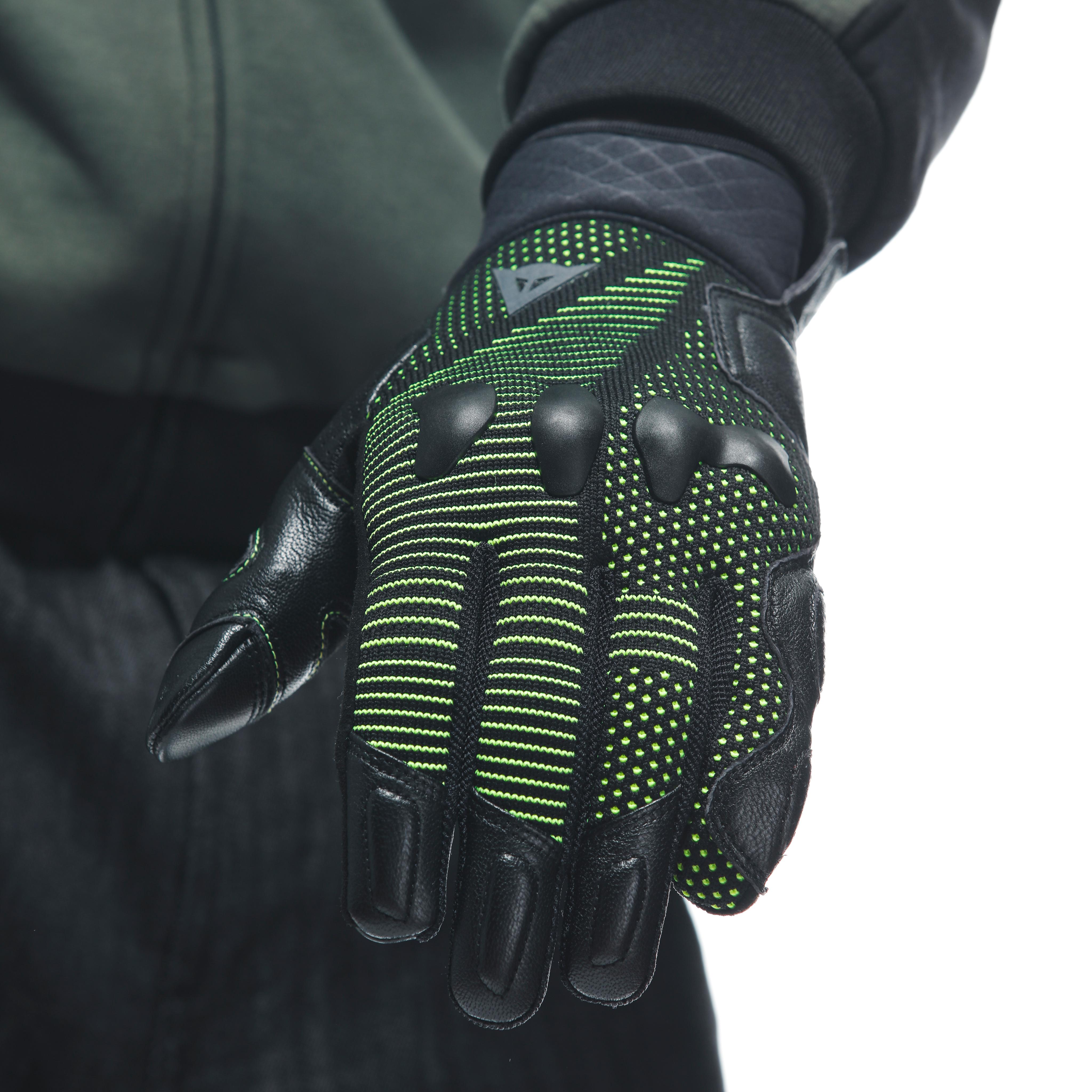 UNRULY ERGO-TEK - MEN'S MOTORCYCLE TEXTILE GLOVES - ANTHRACITE/ACID-GREEN - 5