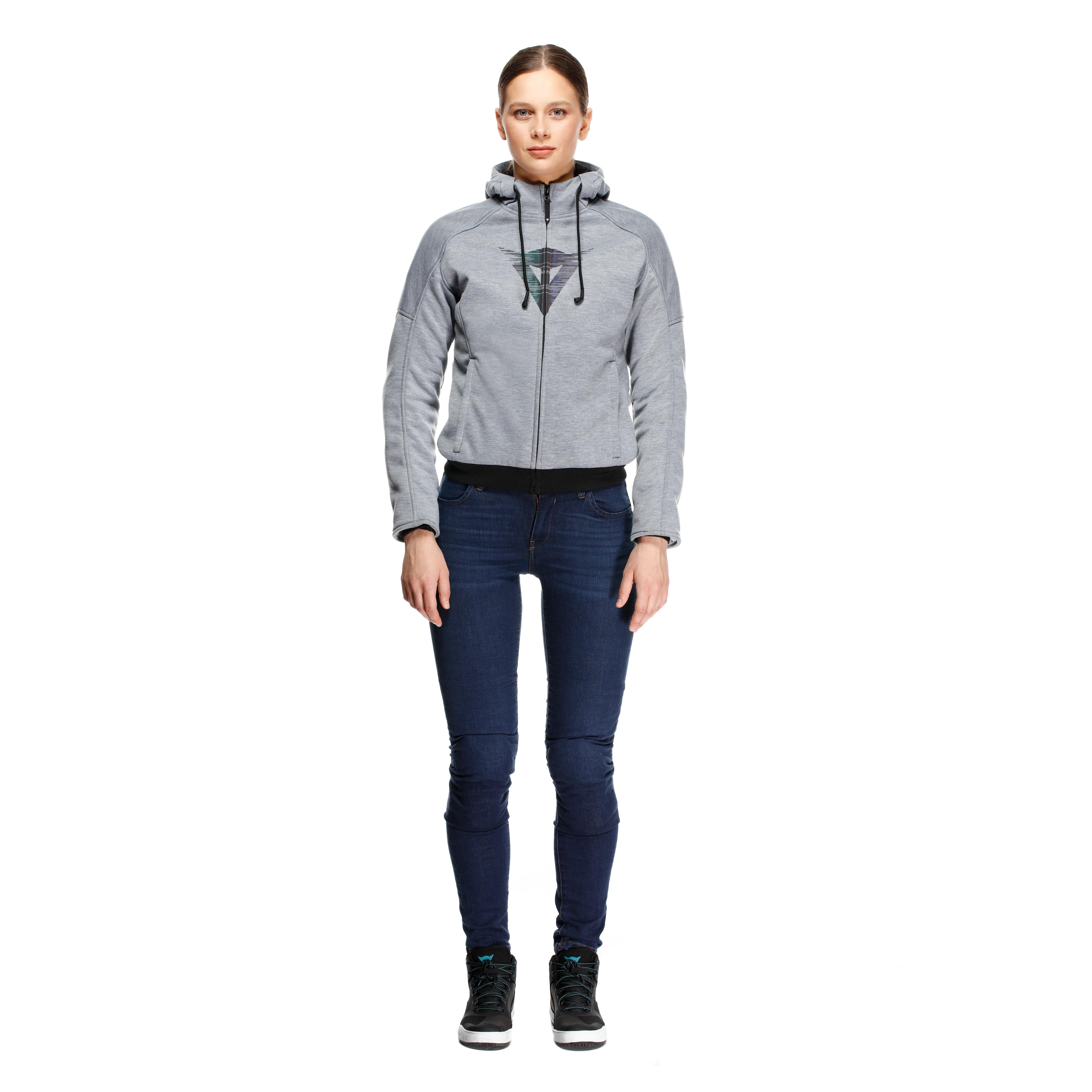 DAEMON-X - SWEAT &Agrave; CAPUCHE DE MOTO AVEC PROTECTIONS FEMME - GREY-MELANGE - 16
