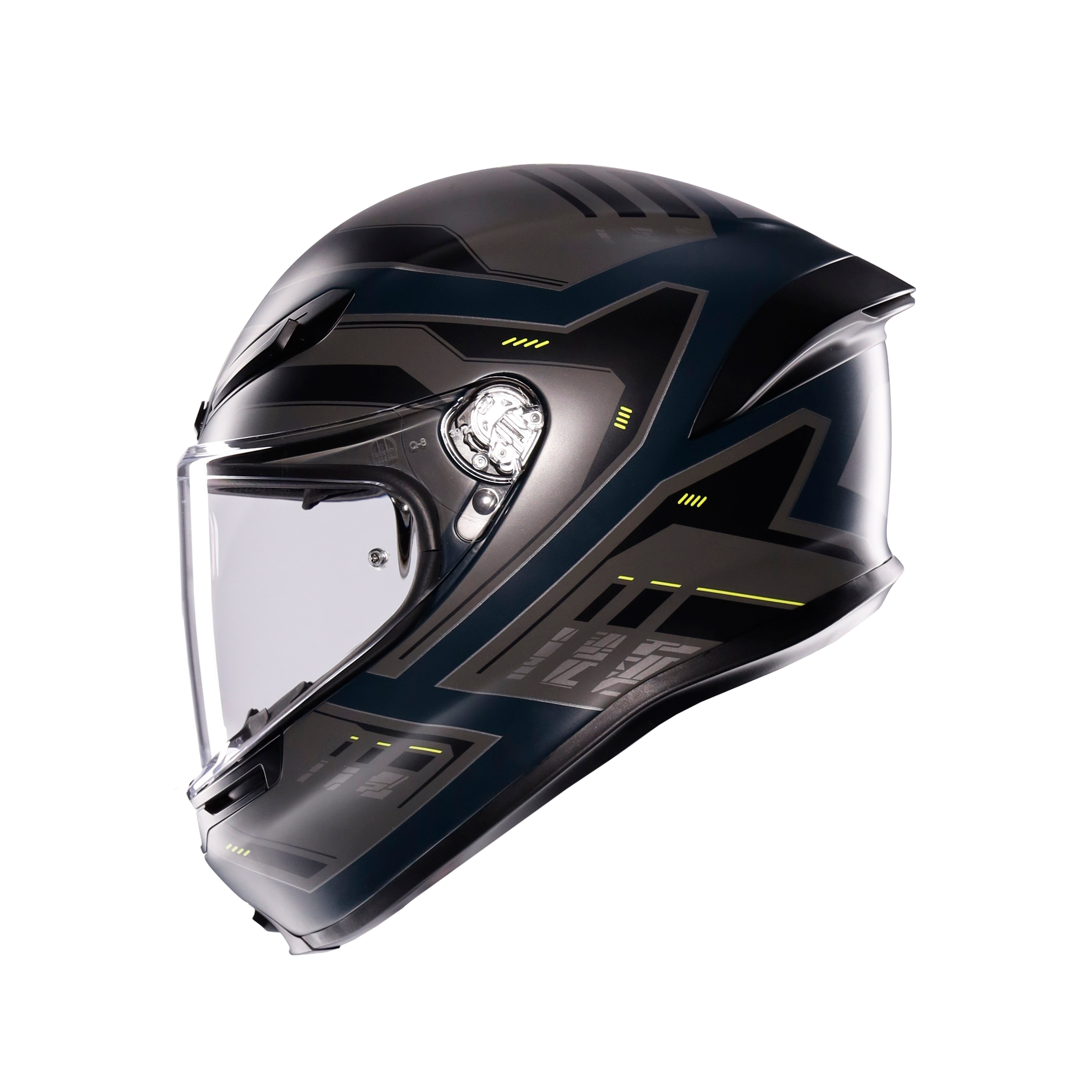 K6 S ENHANCE MATT GREY/YELLOW FLUO - MOTORBIKE FULL FACE HELMET DOT (E2206) -  - 2