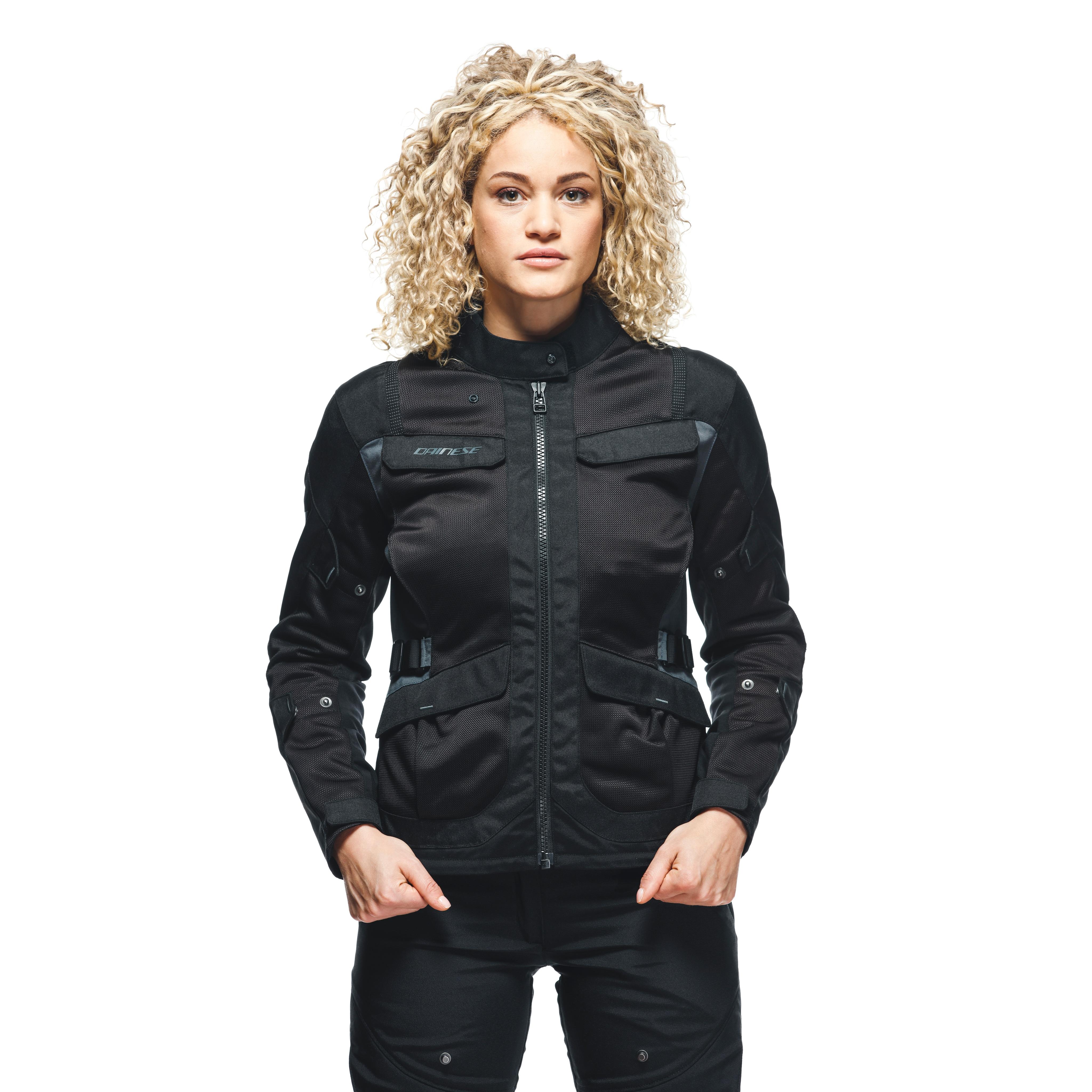 DESERT TEX - WOMEN'S TOURING SUMMER MOTORCYCLE JACKET IN FABRIC - BLACK/BLACK/EBONY - 5