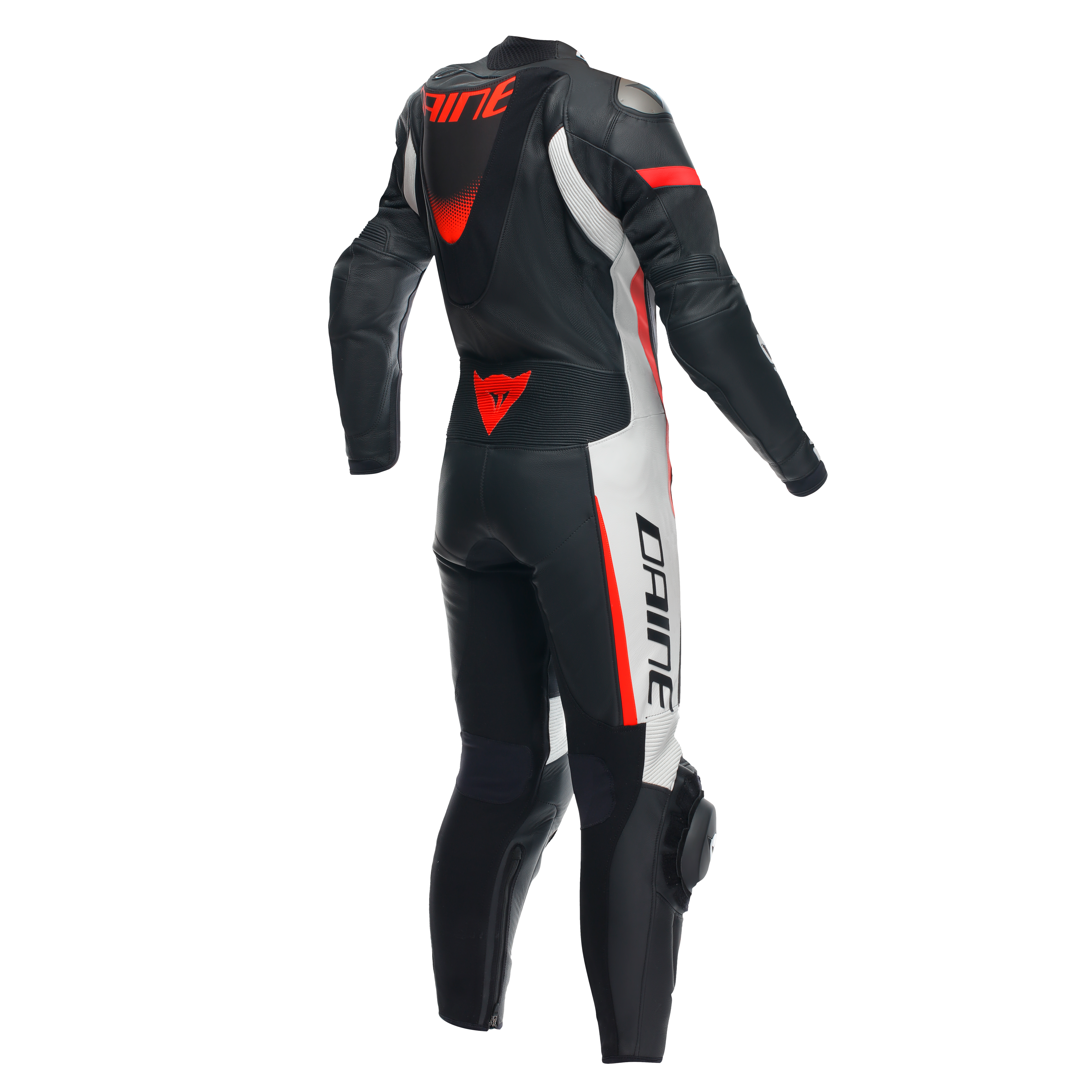 GROBNIK LADY LEATHER 1PC SUIT PERF - BLACK/WHITE/RED-FLUO - 2