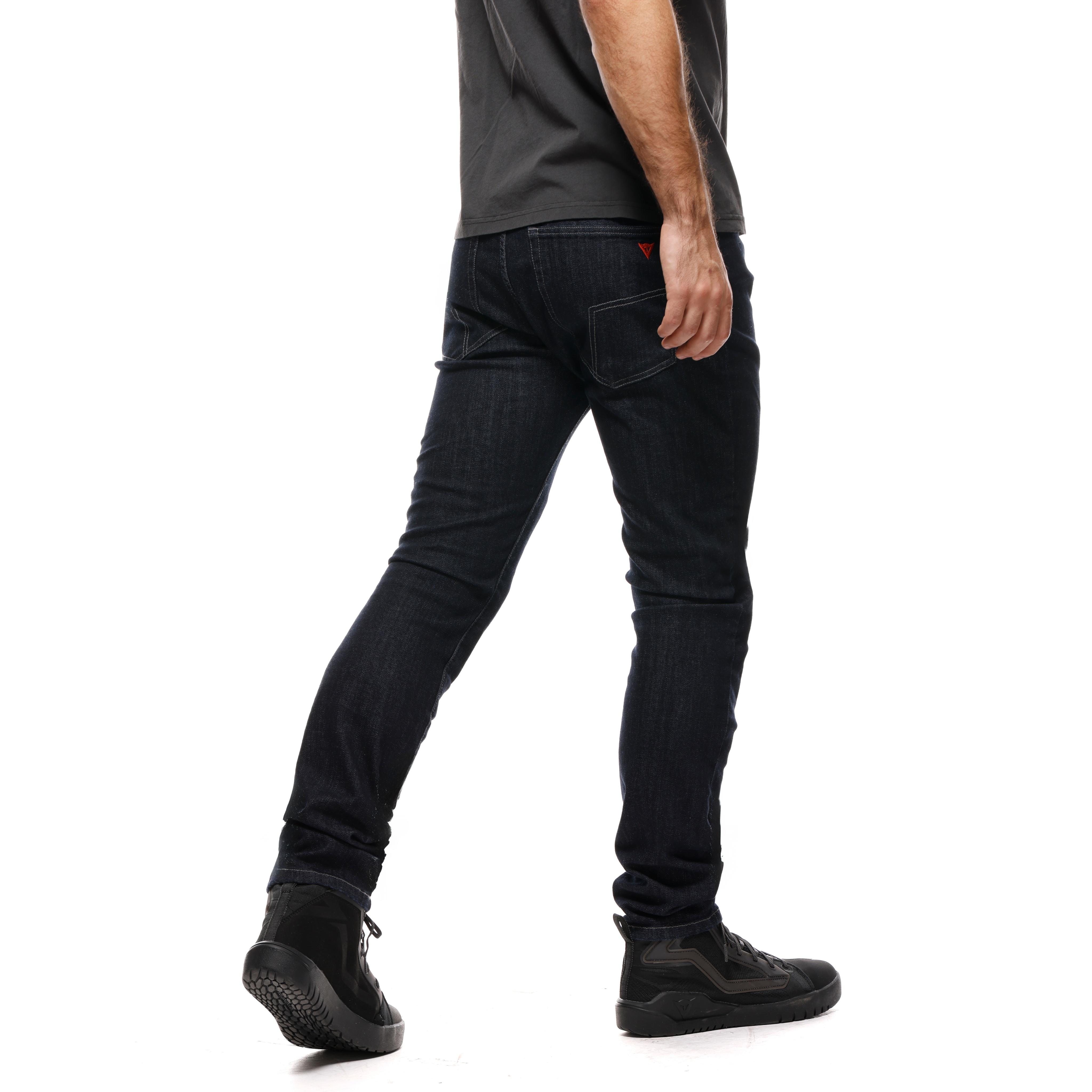 5-POCKET DENIM - MEN REGULAR TAPERED MOTORCYCLE JEANS - DEEP-BLUE - 6