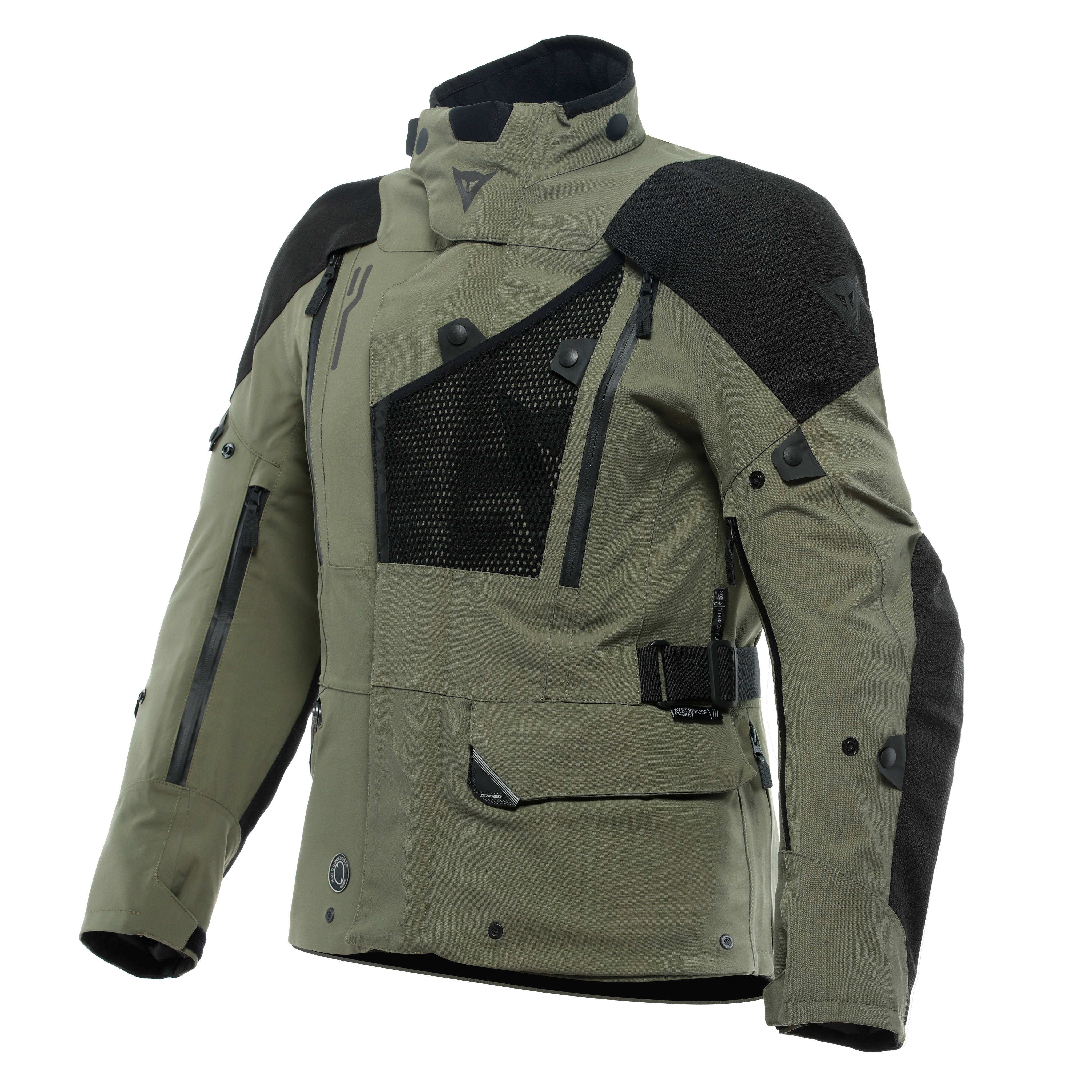 HEKLA ABSOLUTESHELL&trade; PRO 20K - MEN'S WATERPROOF MOTORCYCLE JACKET - ARMY-GREEN/BLACK - 1