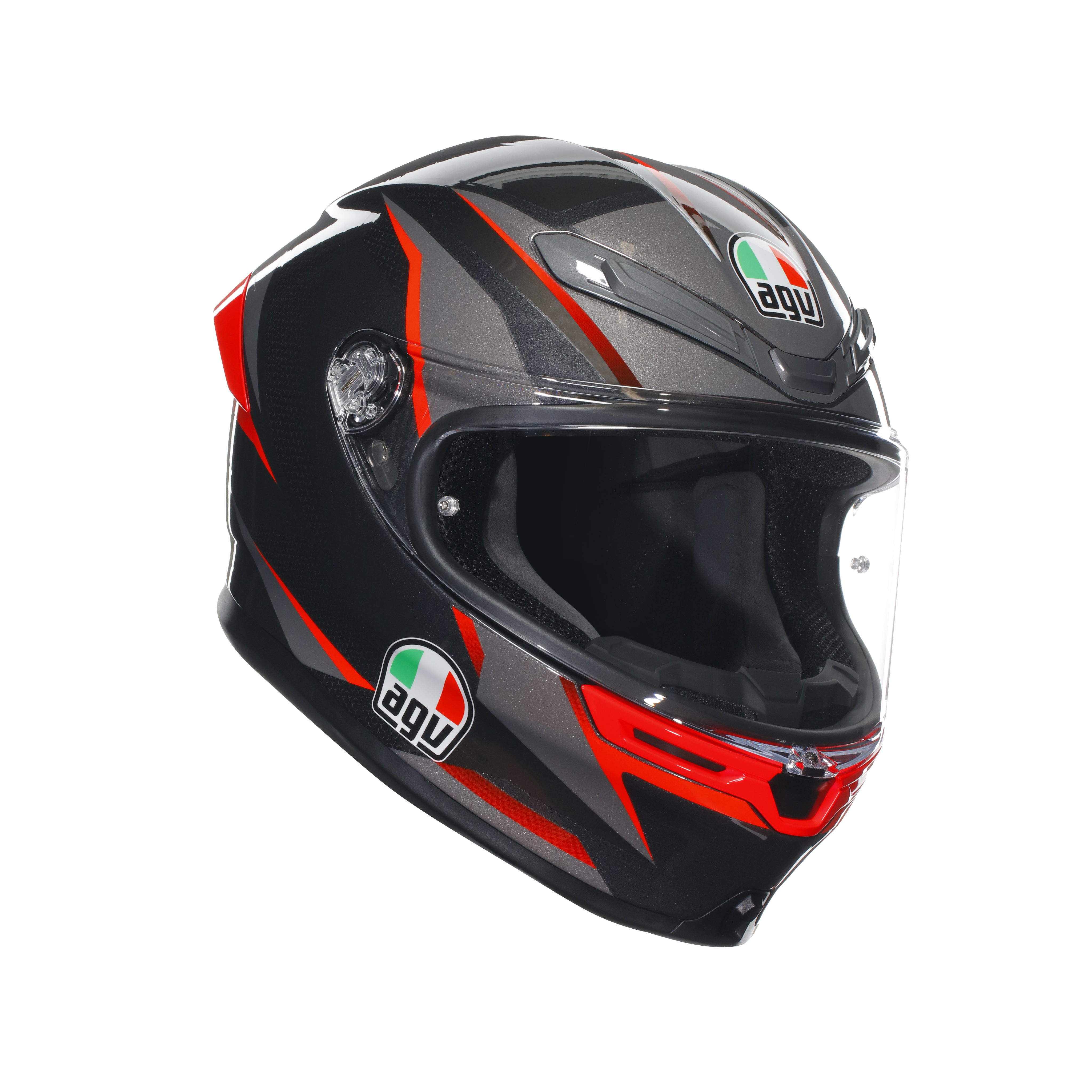 K6 S SLASHCUT BLACK/GREY/RED - MOTORBIKE FULL FACE HELMET DOT (E2206) -  - 6