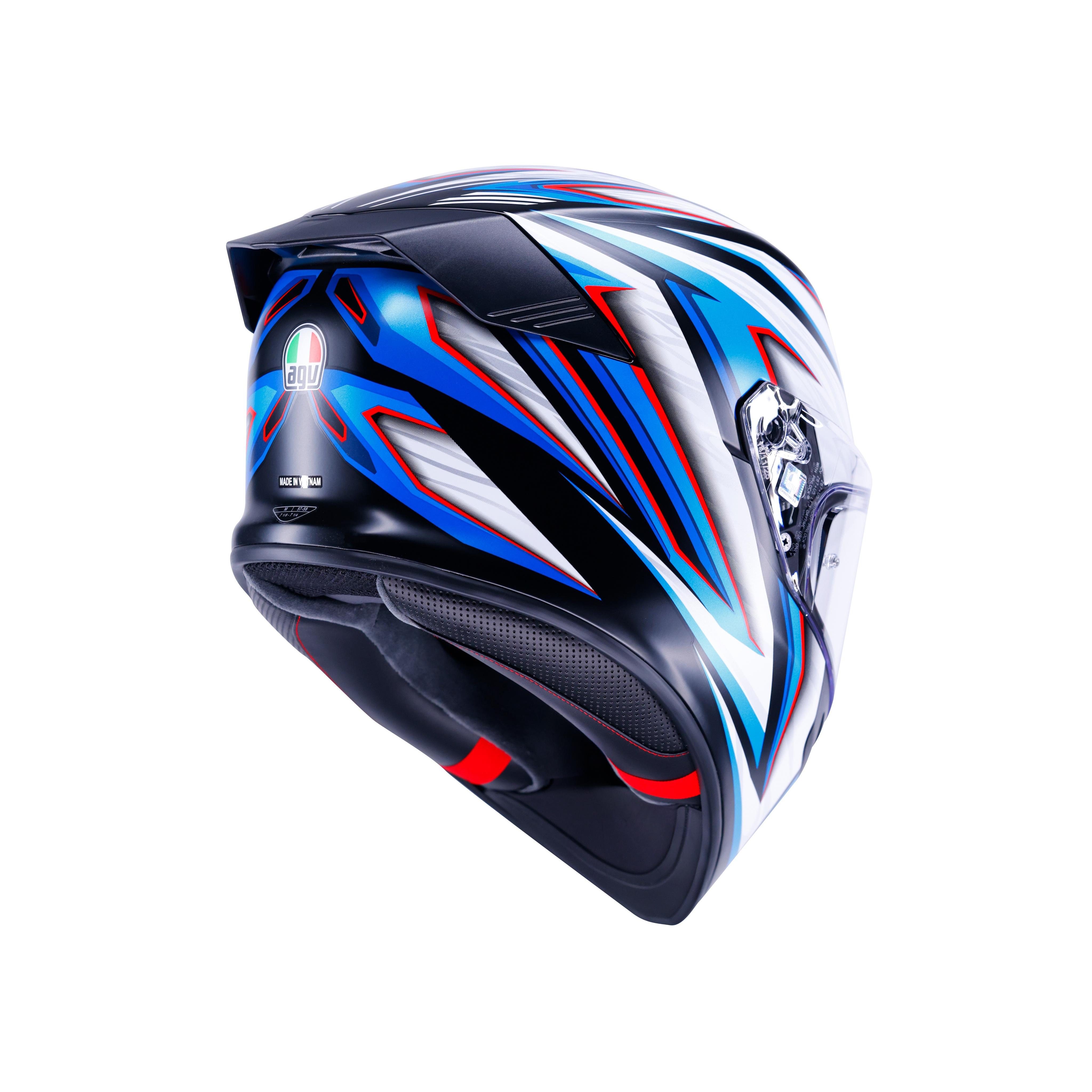 K5 ZENITHAR MATT BLACK/WHITE/BLUE - FULL-FACE MOTORCYCLE HELMET E2206 -  - 4