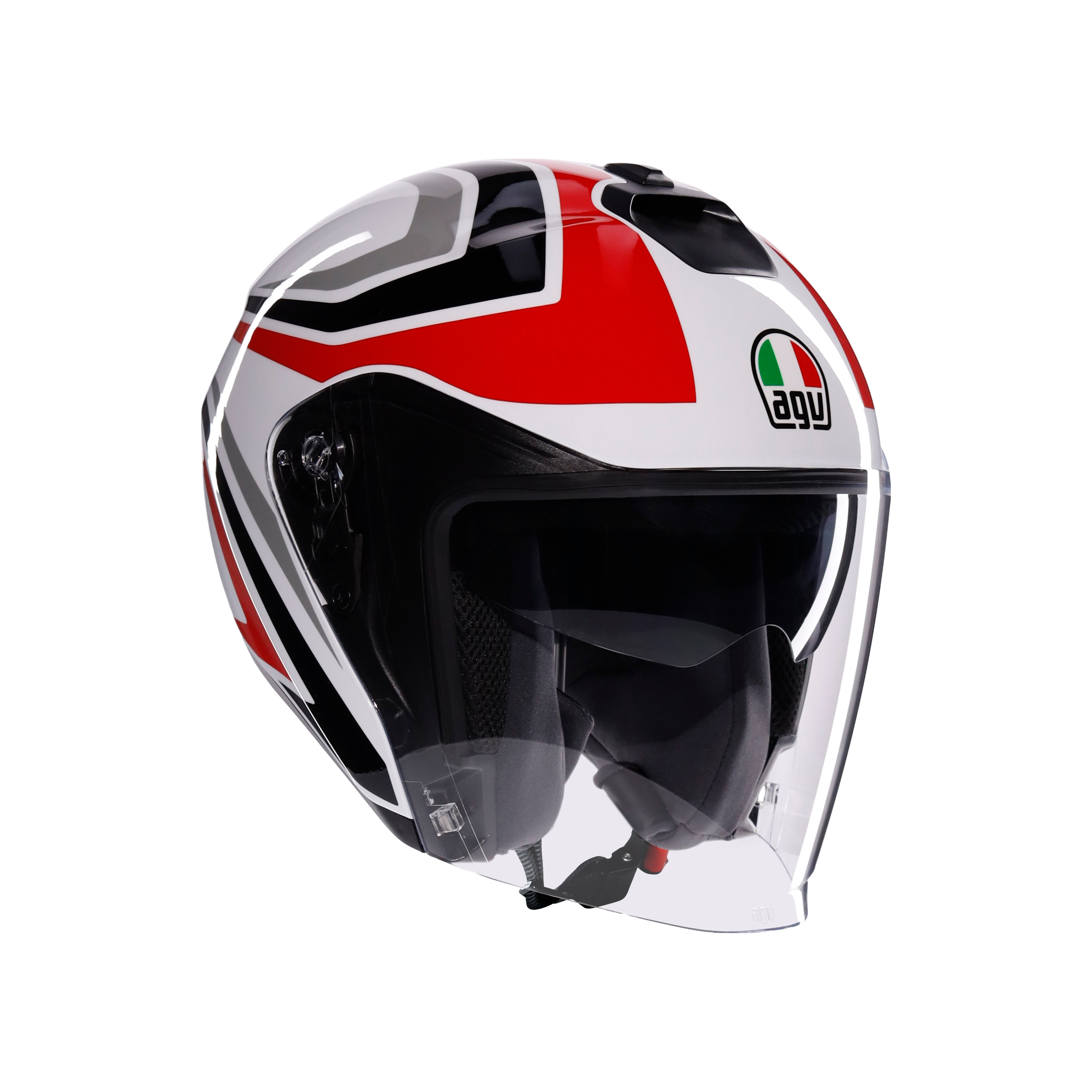 IRIDES TOLOSA BLACK/GREY/RED - CASQUE MOTO JET E2206 -  - 6