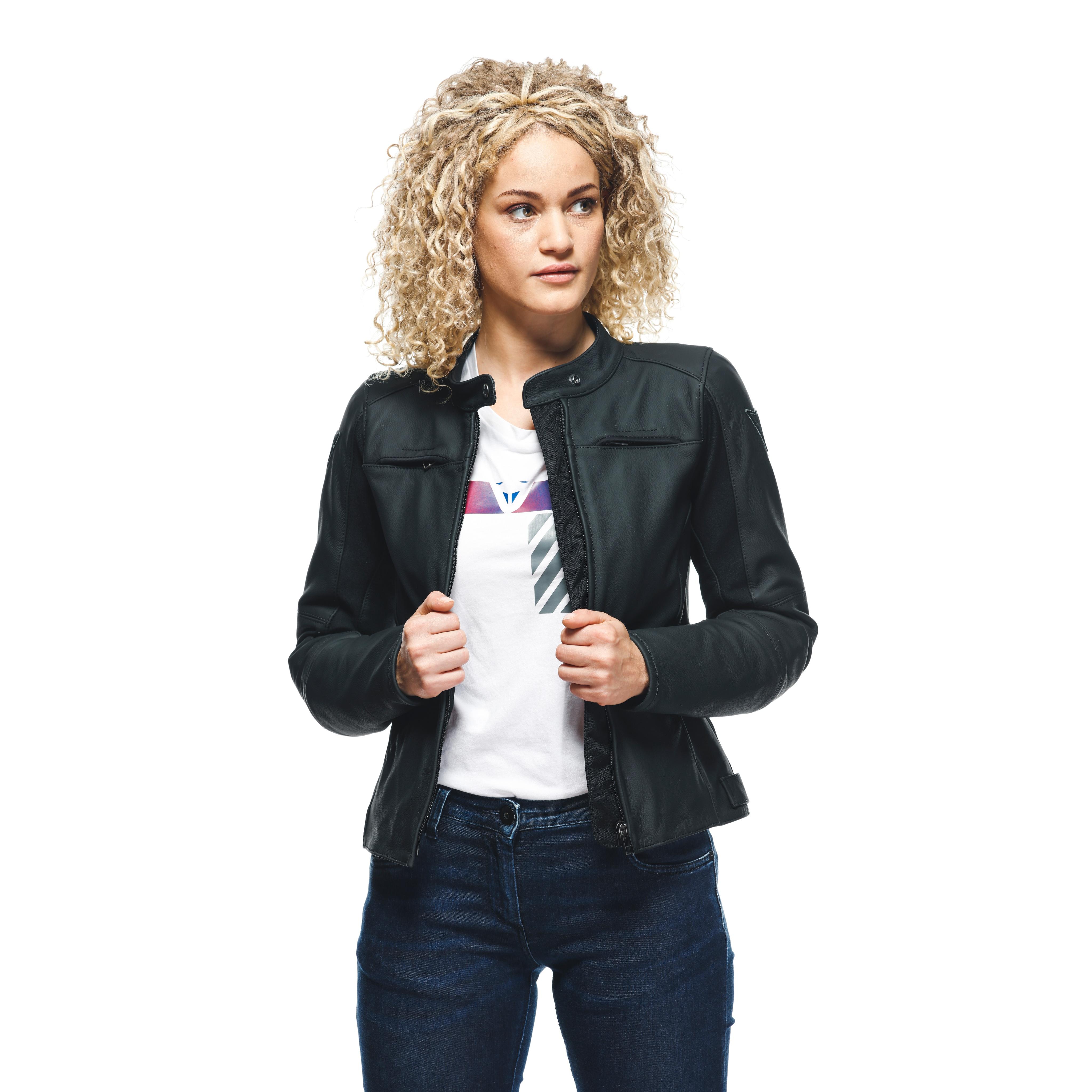 RAZON 2 LADY LEATHER JACKET - BLACK - 12