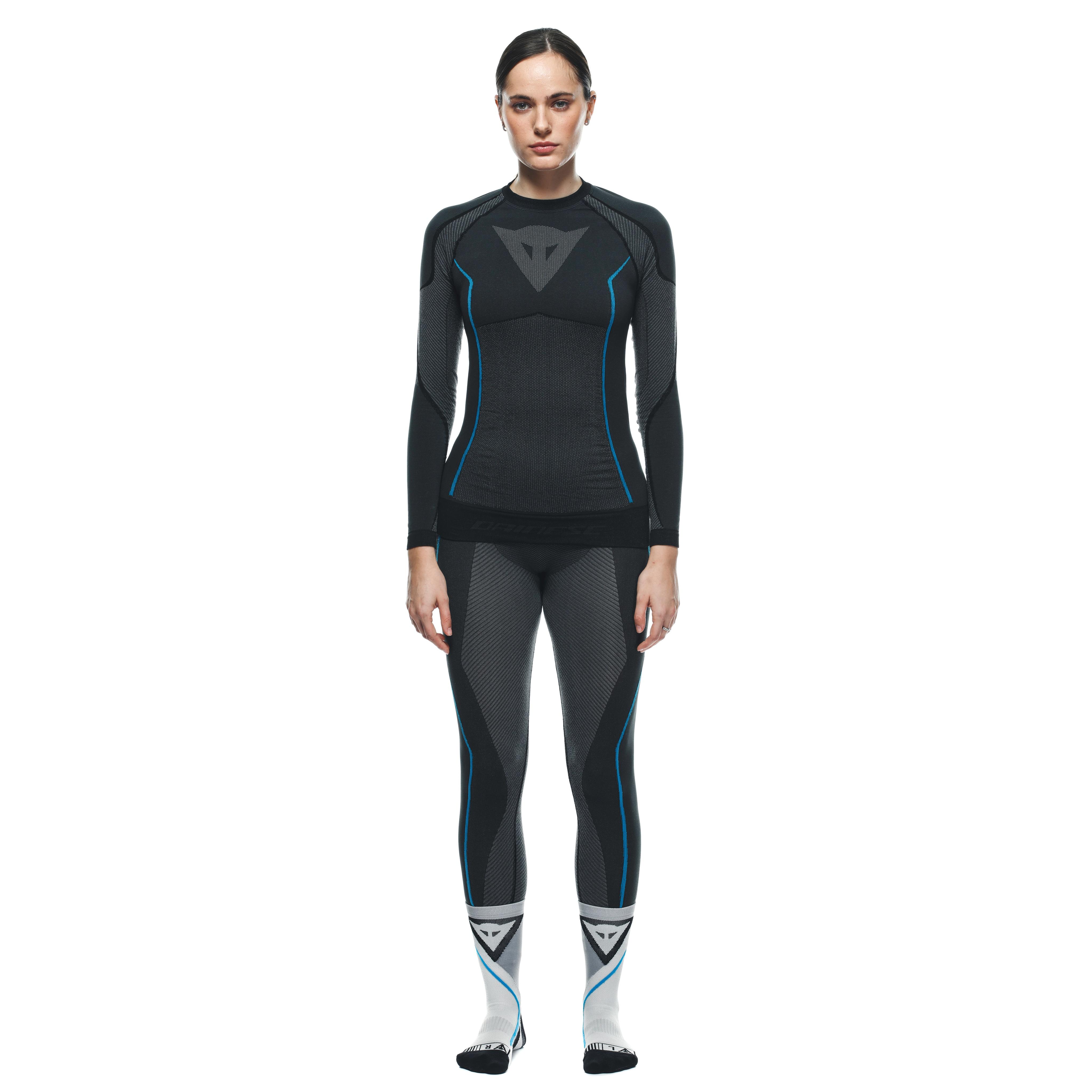 CAMISETA T&Eacute;CNICA MOTO MANGA LARGA MUJER - CAPA BASE VERANO - BLACK/BLUE - 3