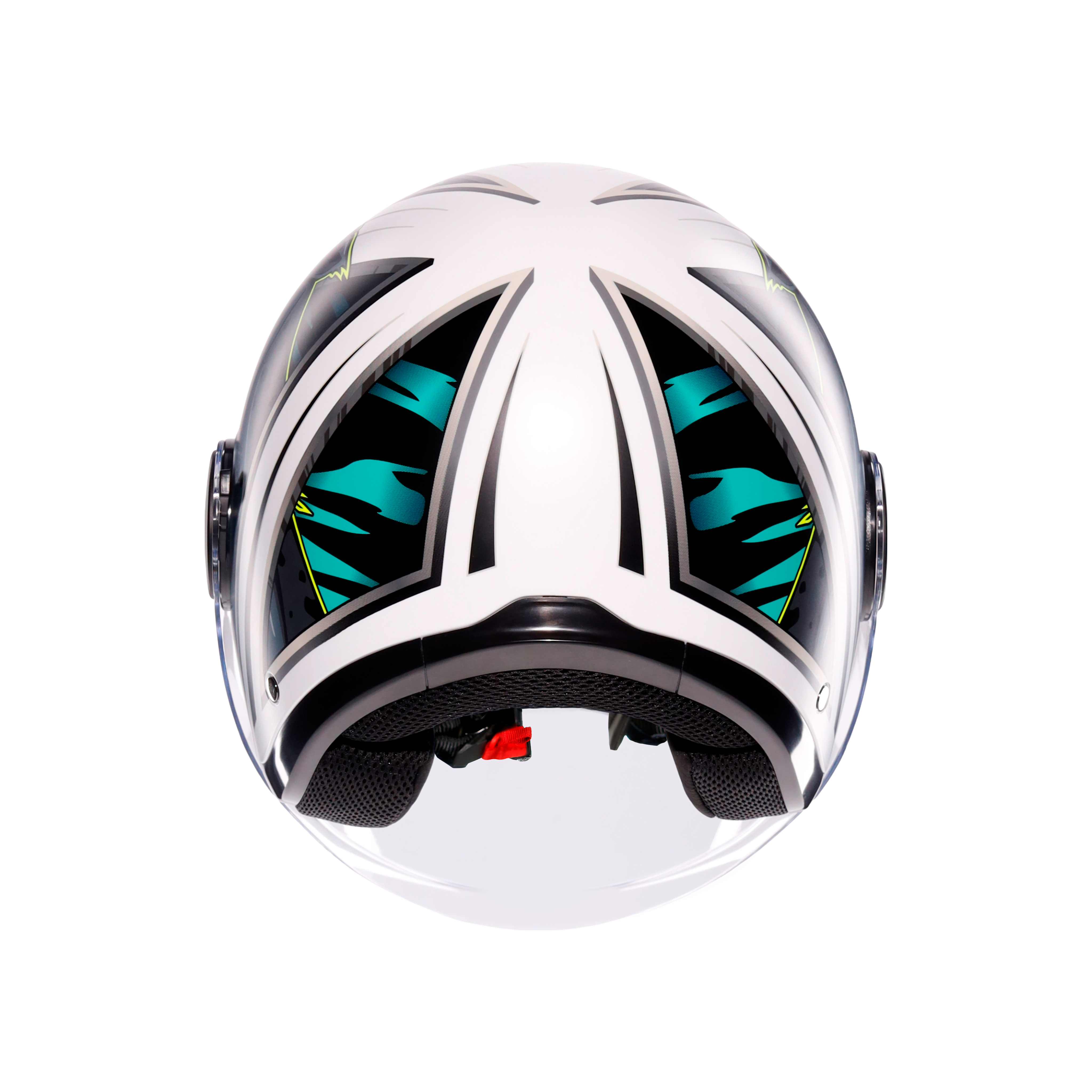 ETERES GHEPARD MATT WHITE/BLACK/GREEN - CASQUE MOTO JET E2206 -  - 3