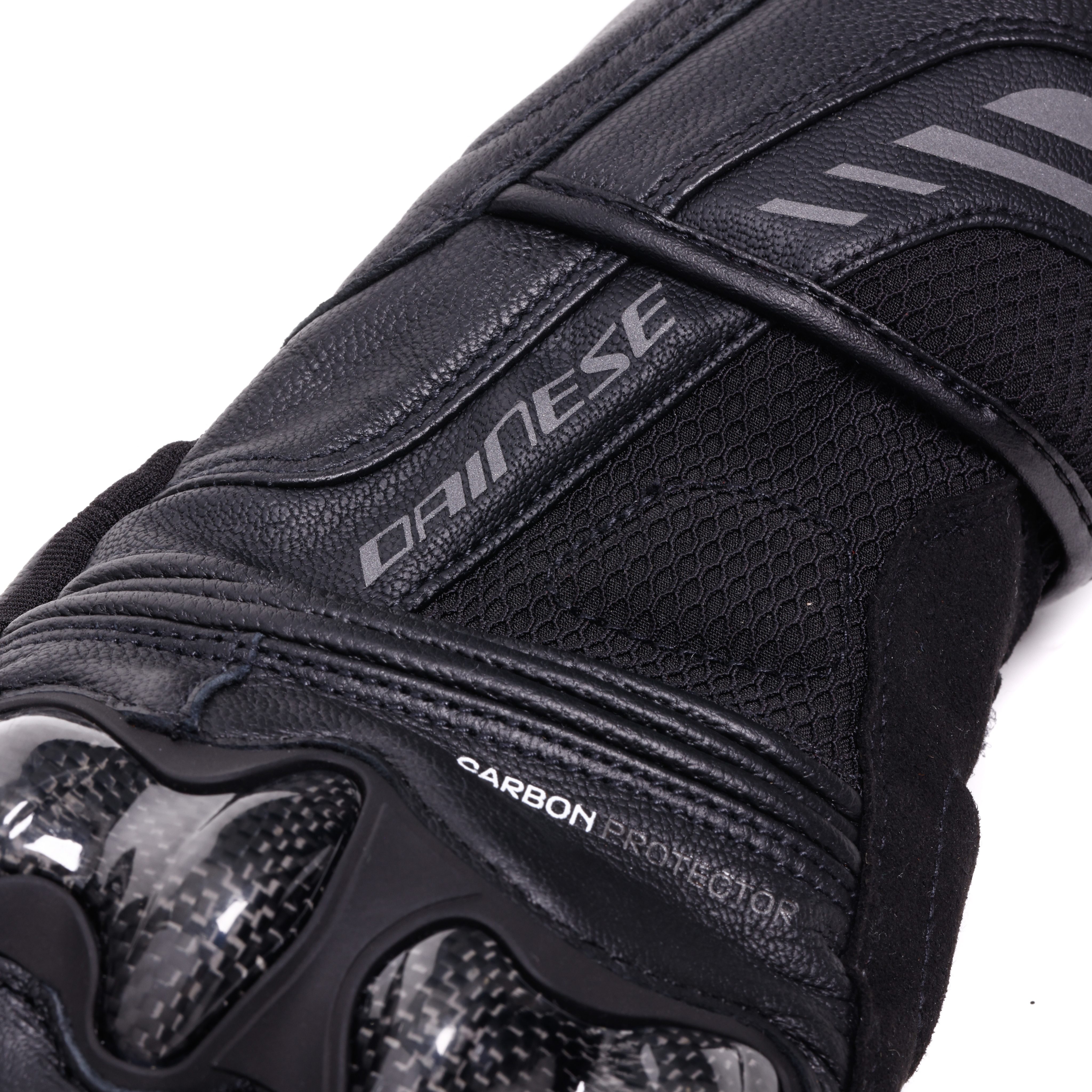 REACTO CARBON LONG - MOTORCYCLE GLOVES IN LEATHER MEN | BLACK