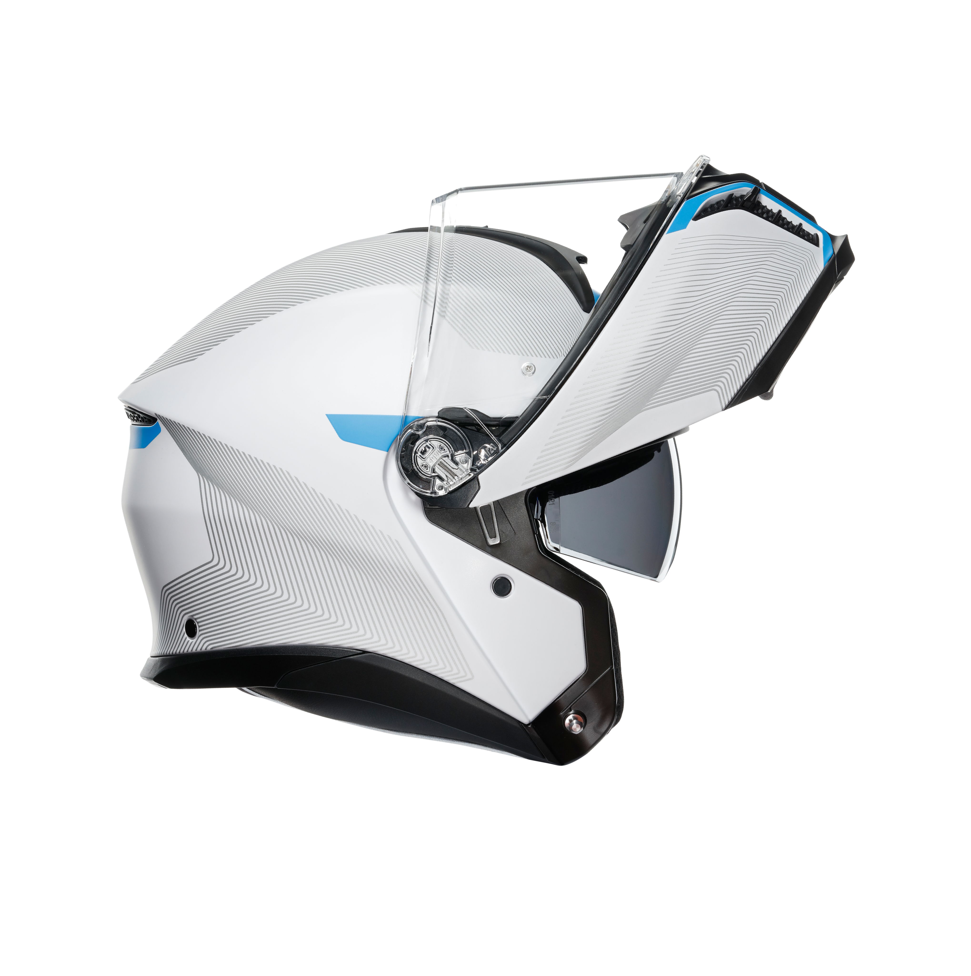 TOURMODULAR FREQUENCY LIGHT GREY/BLUE - CASQUE MOTO MODULAIRE E2206 -  - 8
