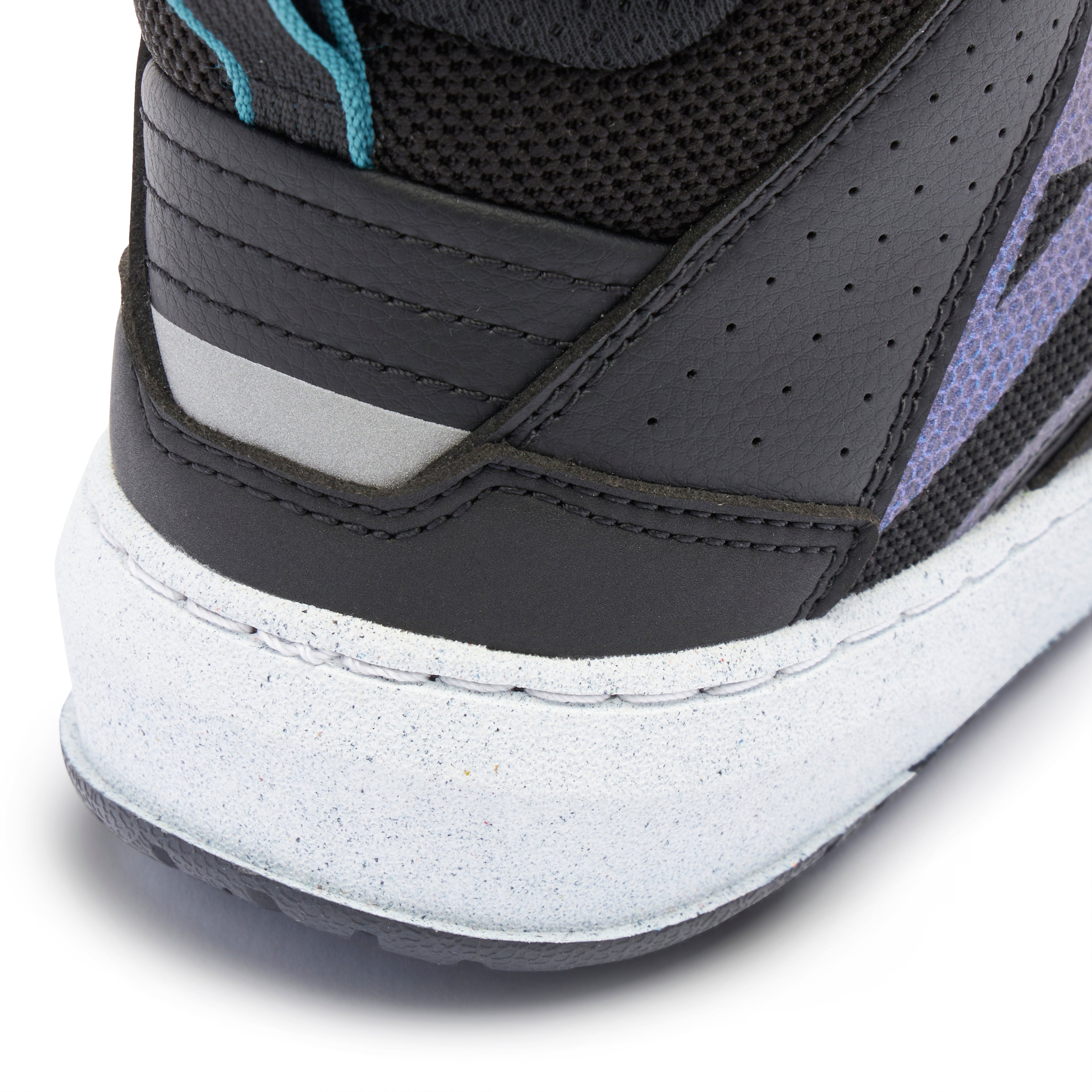 SUBURB AIR - WOMEN'S SUMMER MOTORCYCLE SHOES IN FABRIC - BLACK/WHITE/HARBOR BLUE - 9