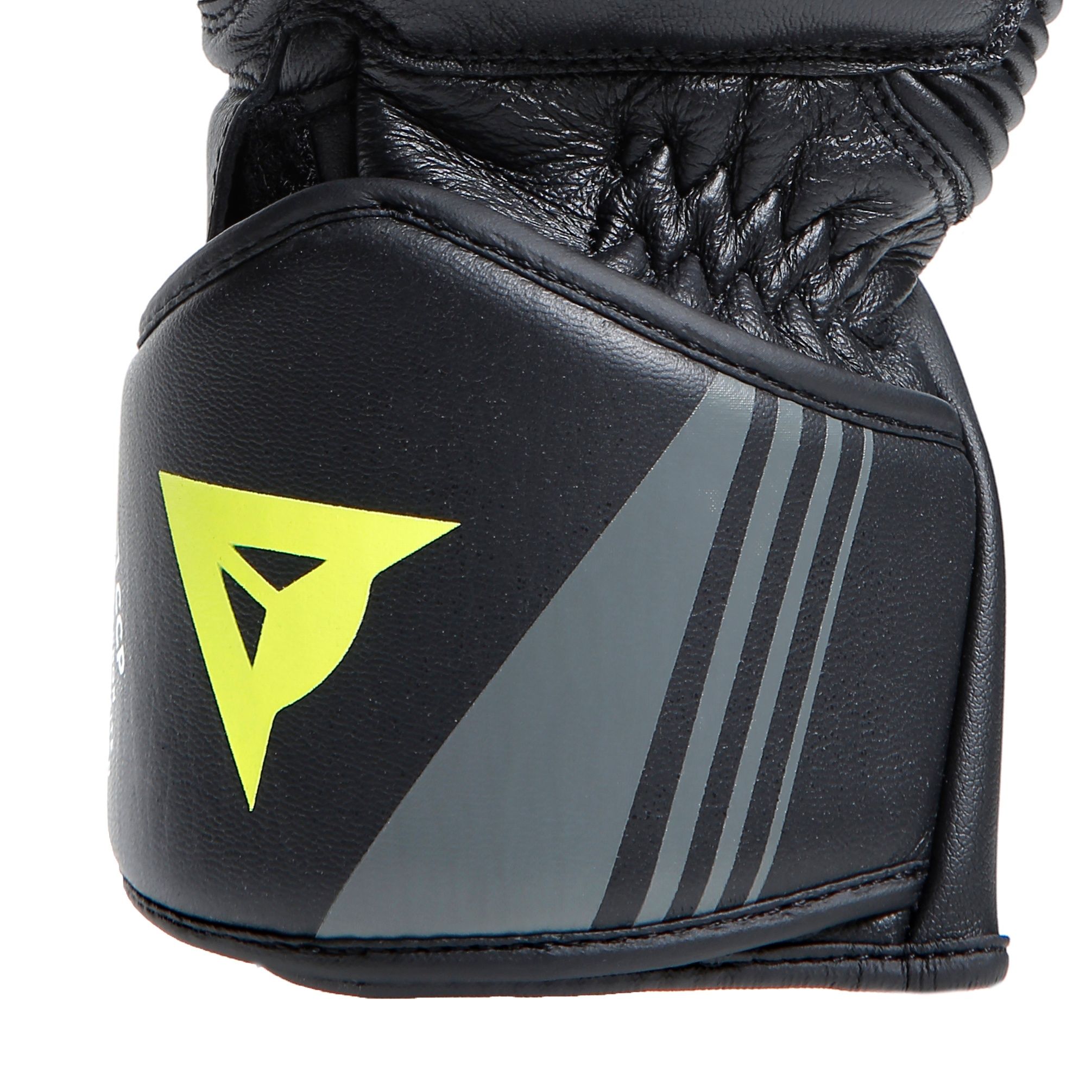DRUID 4 - MEN'S MOTORCYCLE LEATHER GLOVES - BLACK/CHARCOAL-GRAY/FLUO-YELLOW - 6