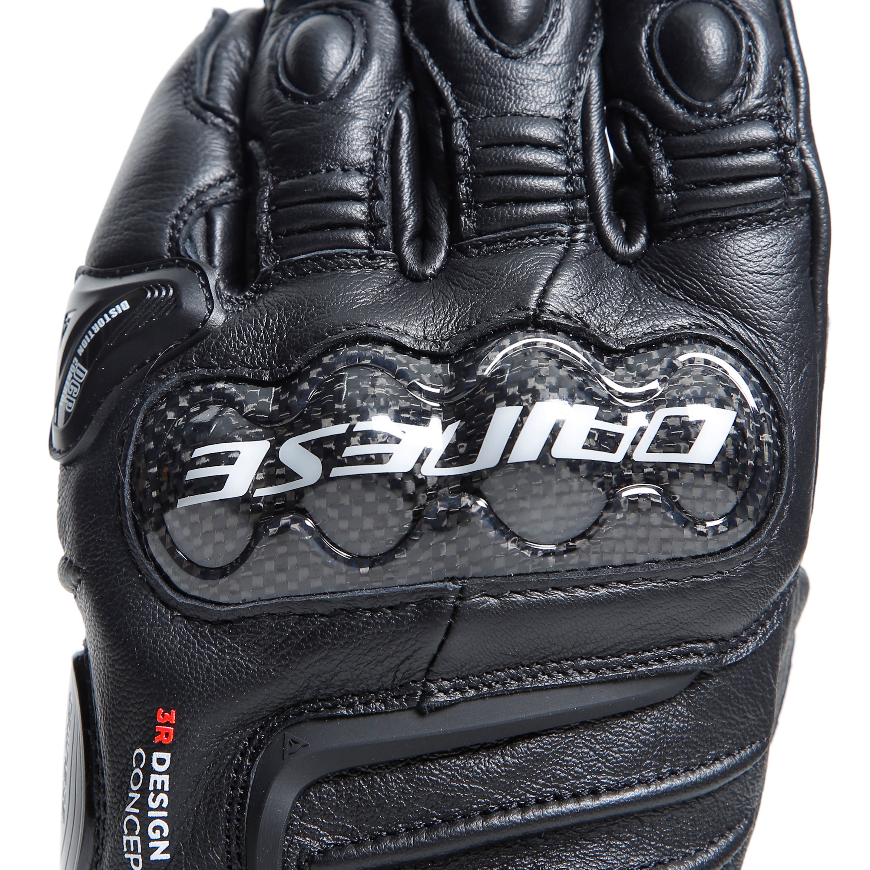 CARBON 4 - MEN'S MOTORCYCLE LONG LEATHER GLOVES - BLACK/BLACK/BLACK - 7