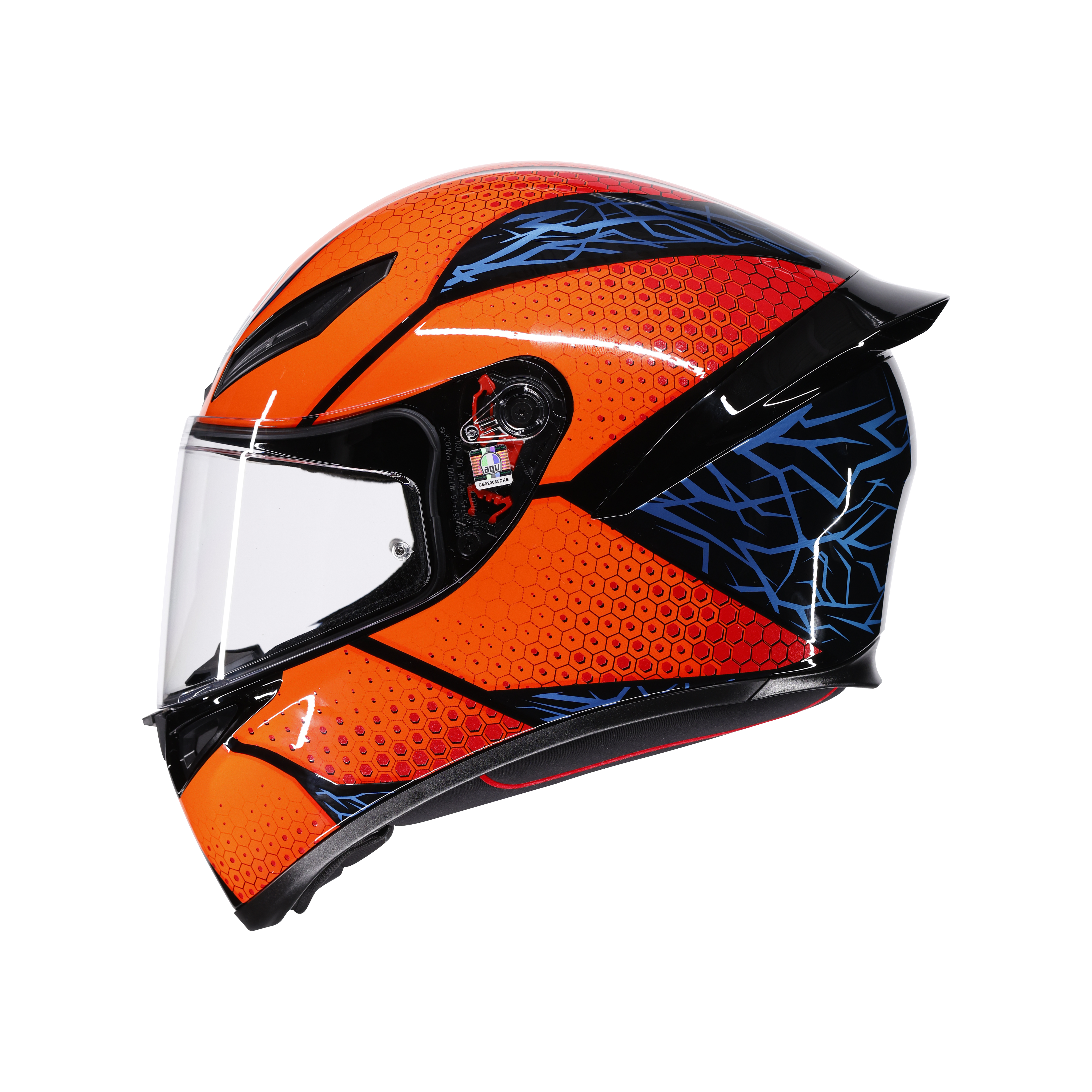 K1 S SPEEDARMOR BLACK/ORANGE/BLUE - MOTORBIKE FULL FACE HELMET DOT (E2206) -  - 2