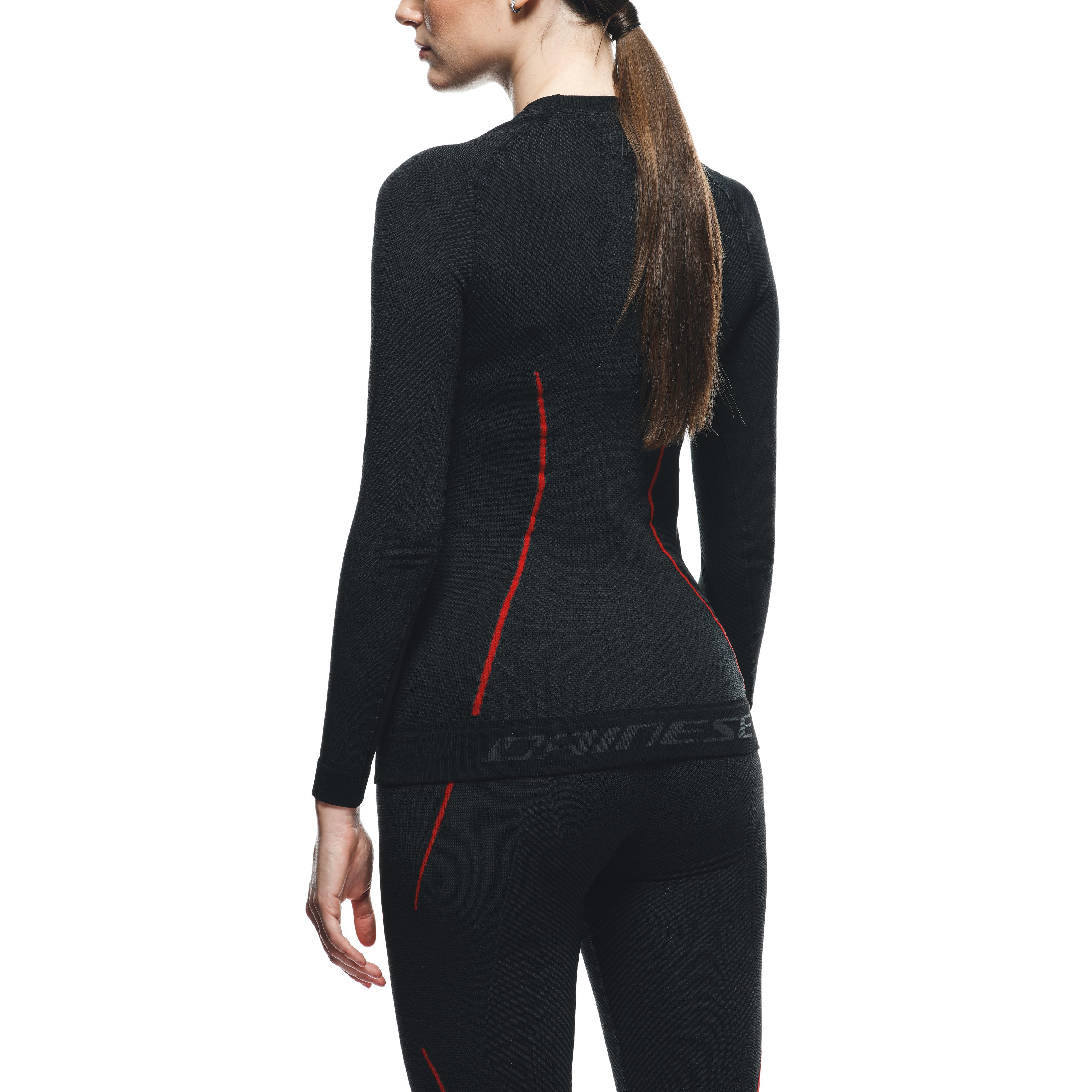 THERMAL MOTORCYCLE LONG SLEEVE SHIRT WOMEN - MID LAYER WINTER - BLACK/RED - 5