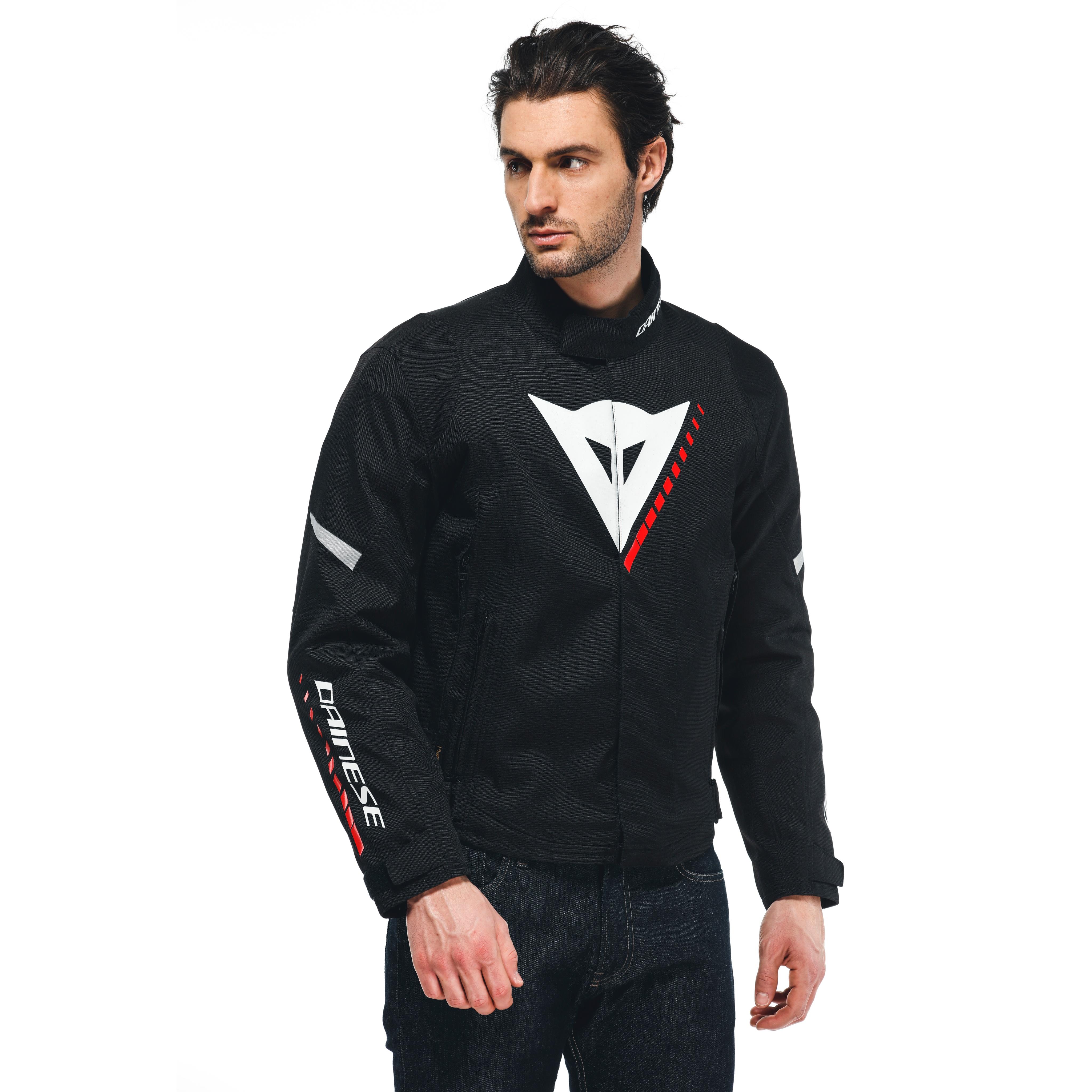 VELOCE D-DRY&reg;- MEN'S WATERPROOF MOTORCYCLE JACKET - BLACK/WHITE/LAVA-RED - 5