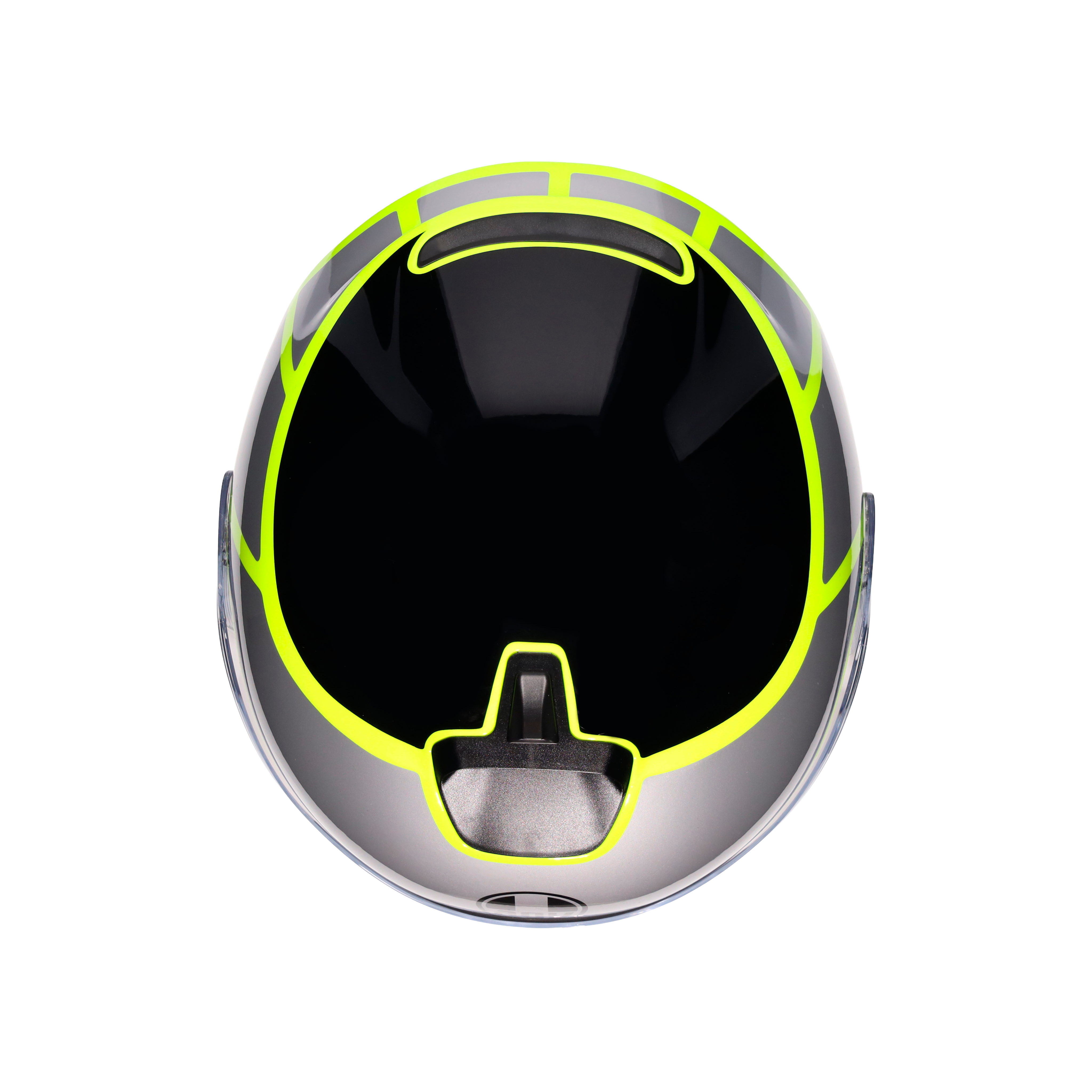 IRIDES DAVAO BLACK/GREY/YELLOW FLUO - MOTORBIKE OPEN FACE HELMET E2206 -  - 7