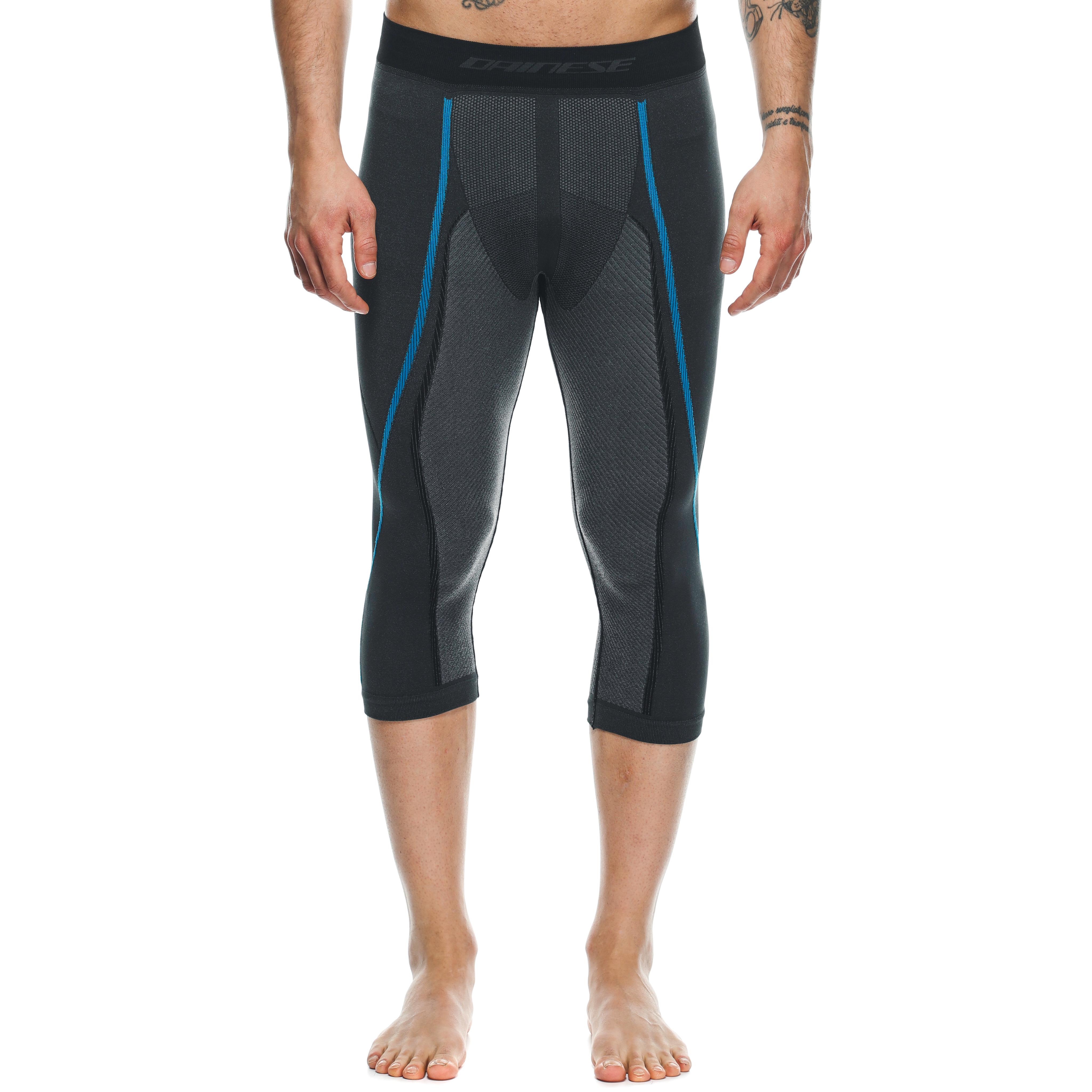 TECHNICAL 3/4 MOTORCYCLE UNDERSHORTS MEN - BASE LAYER SUMMER - BLACK/BLUE - 3