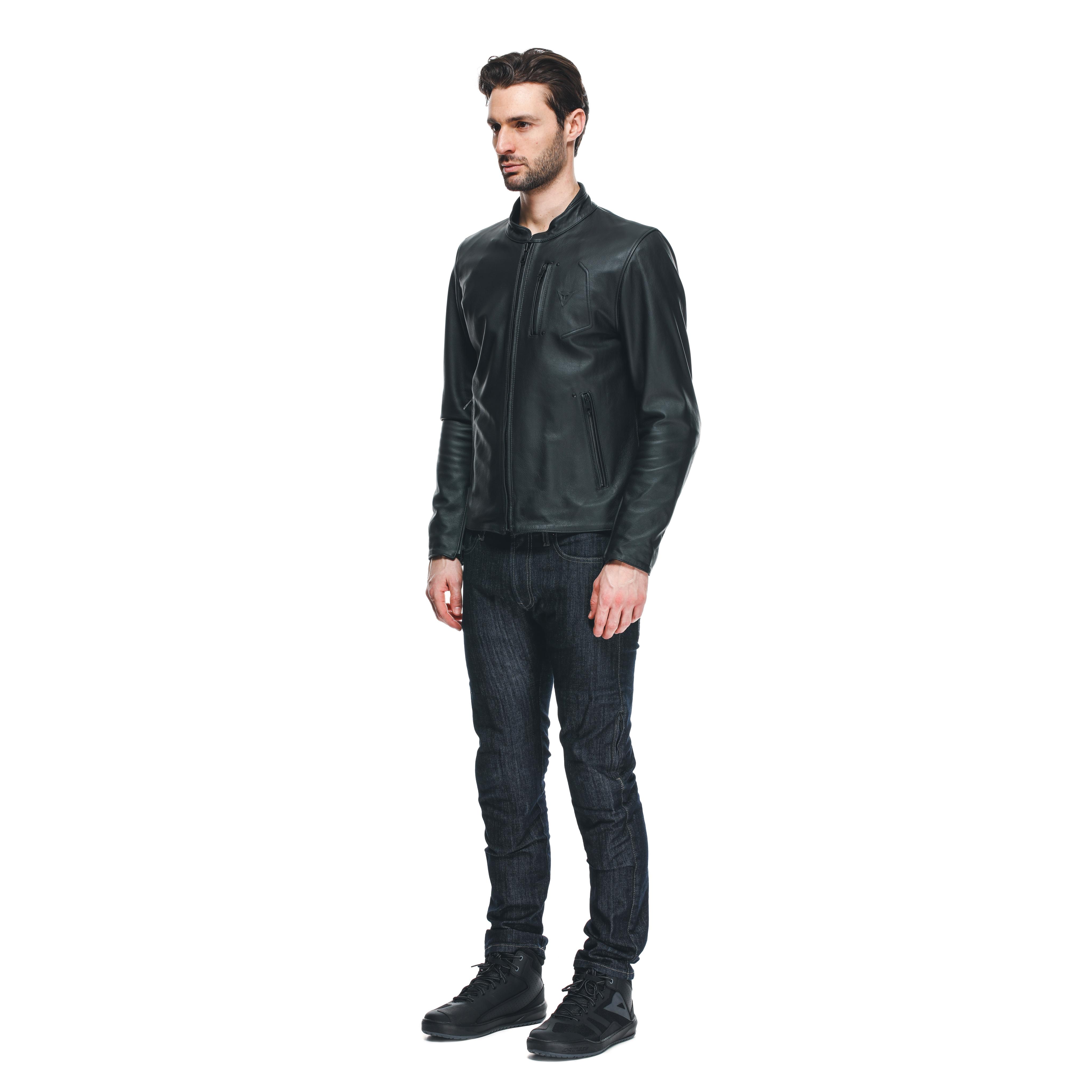 FULCRO - MEN'S MOTORCYCLE LEATHER JACKET - BLACK - 4