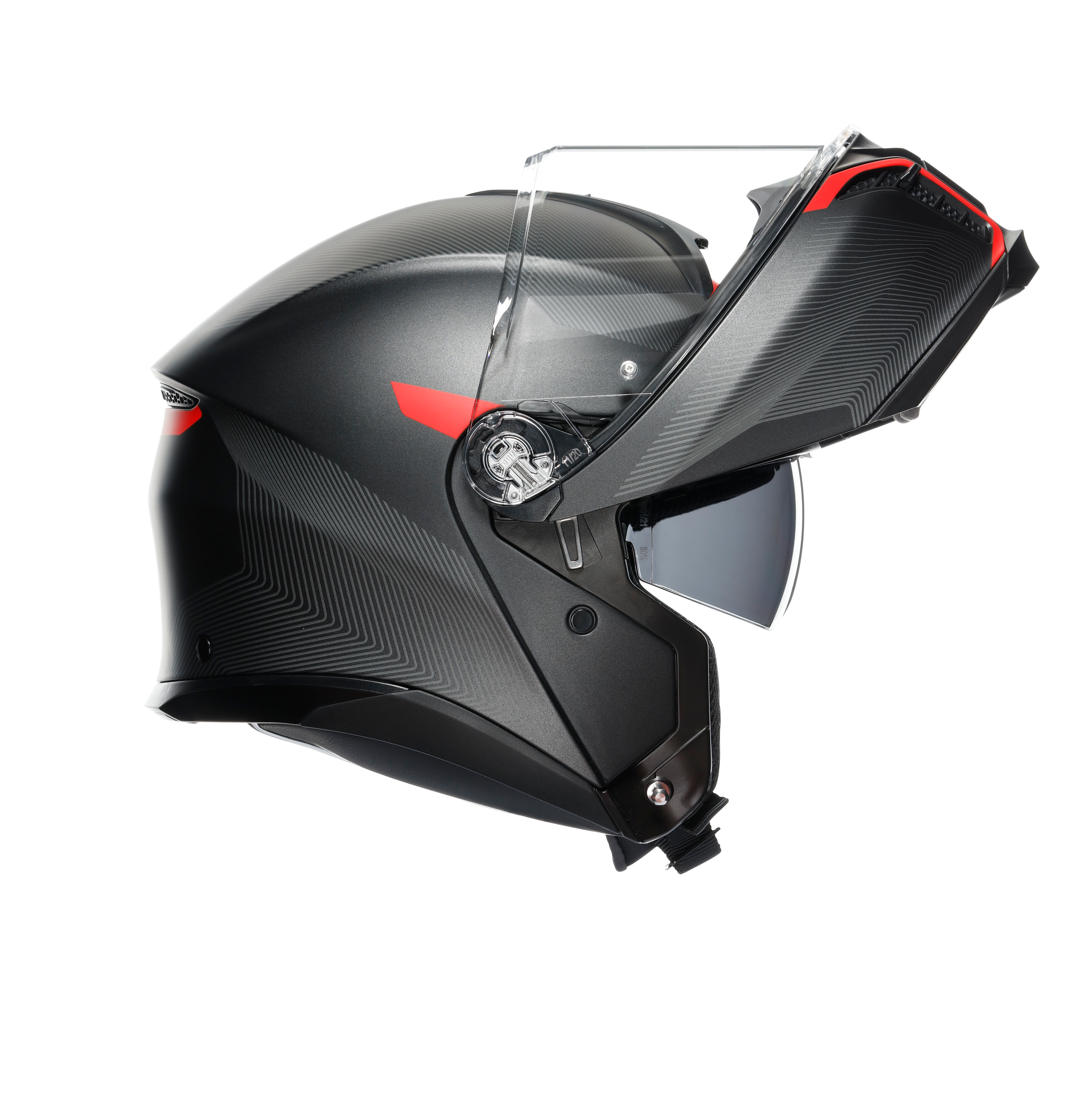 TOURMODULAR FREQUENCY MATT GUNMETAL/RED - CASQUE MOTO MODULAIRE E2206 -  - 8