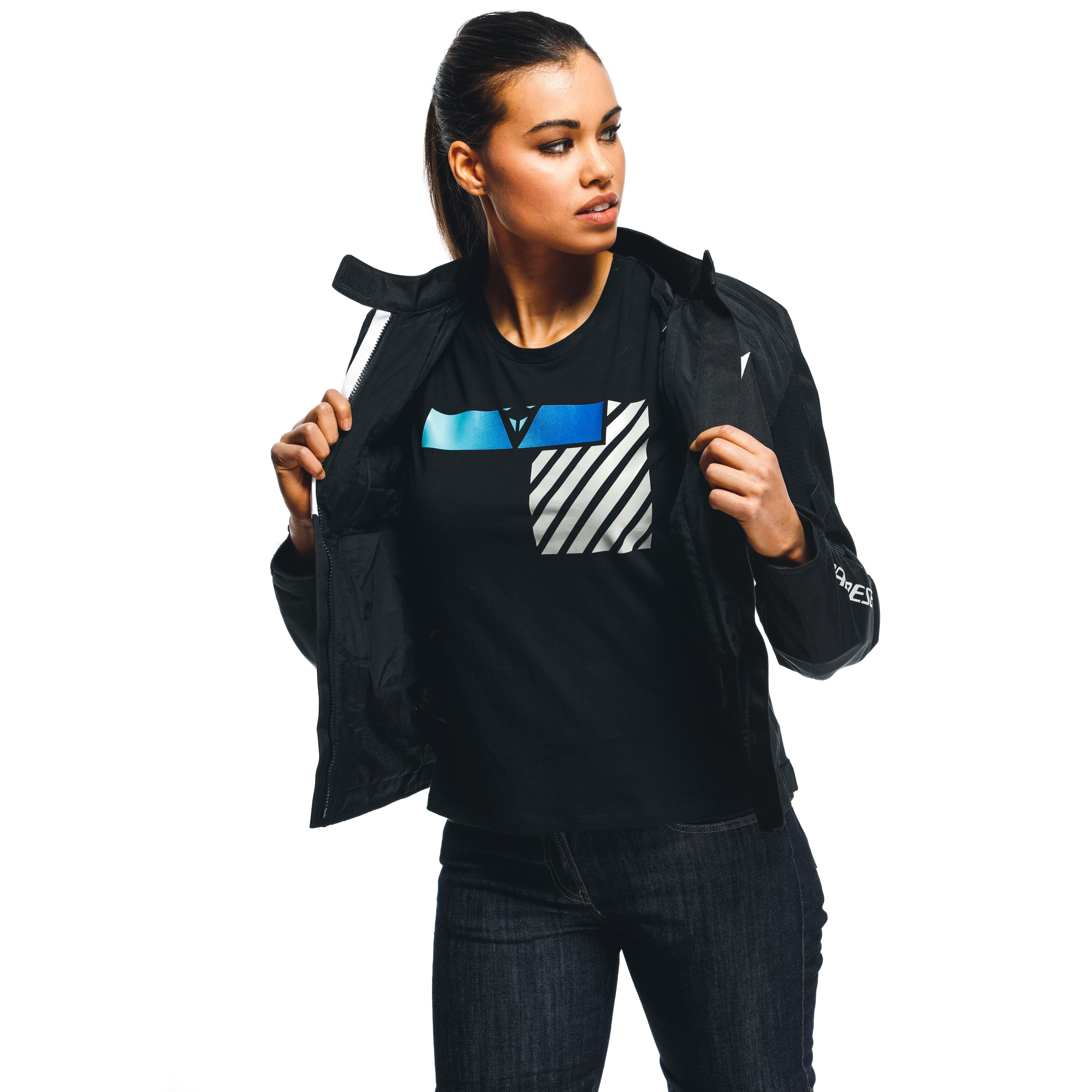 RISOLUTA AIR TEX - WOMEN'S MOTORCYCLE JACKET IN FABRIC - BLACK/WHITE - 10