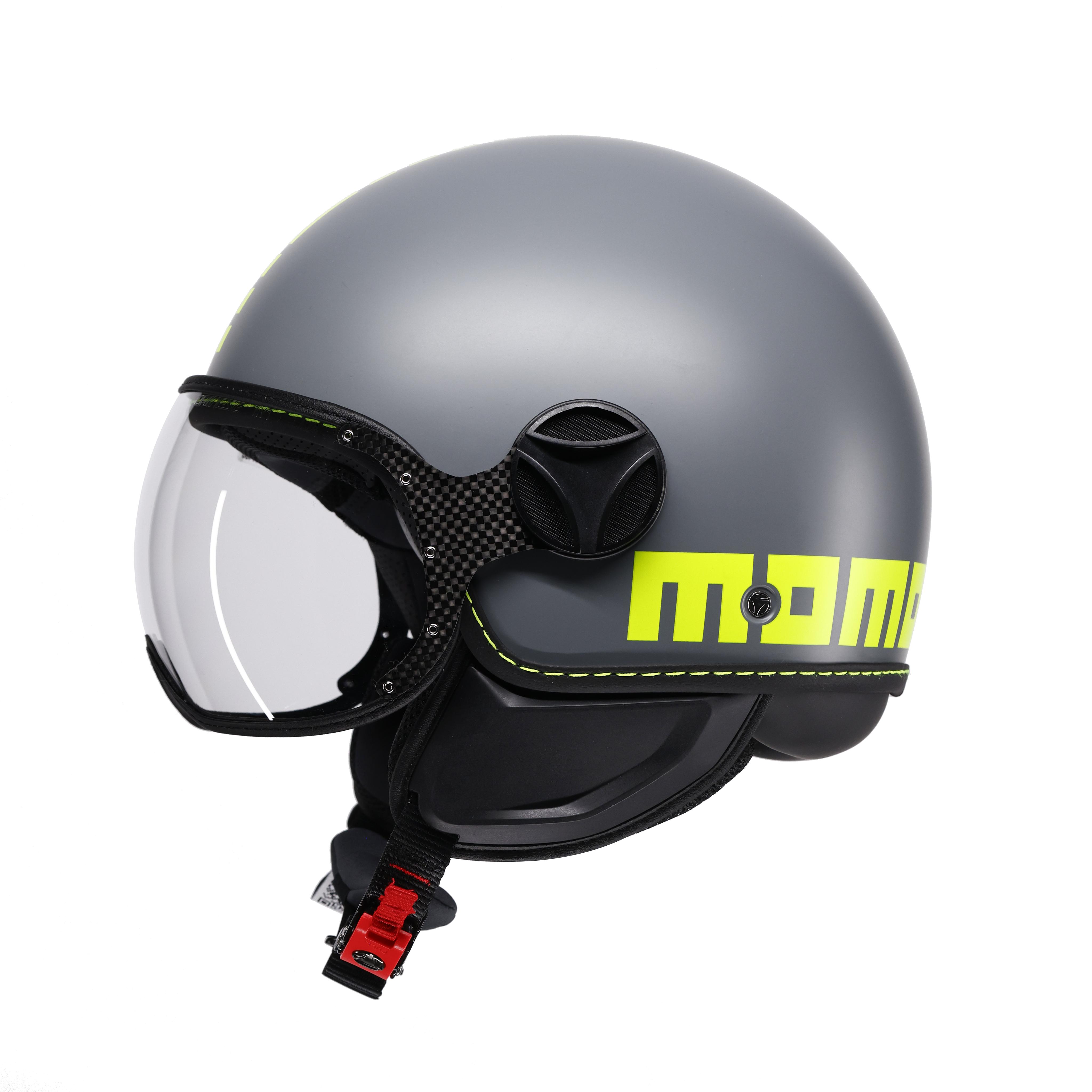MOMODESIGN FGTR CLASSIC - JET-HELM MIT VISIER E2206 - FLUO MATT GREY/YELLOW FLUO -  - 4