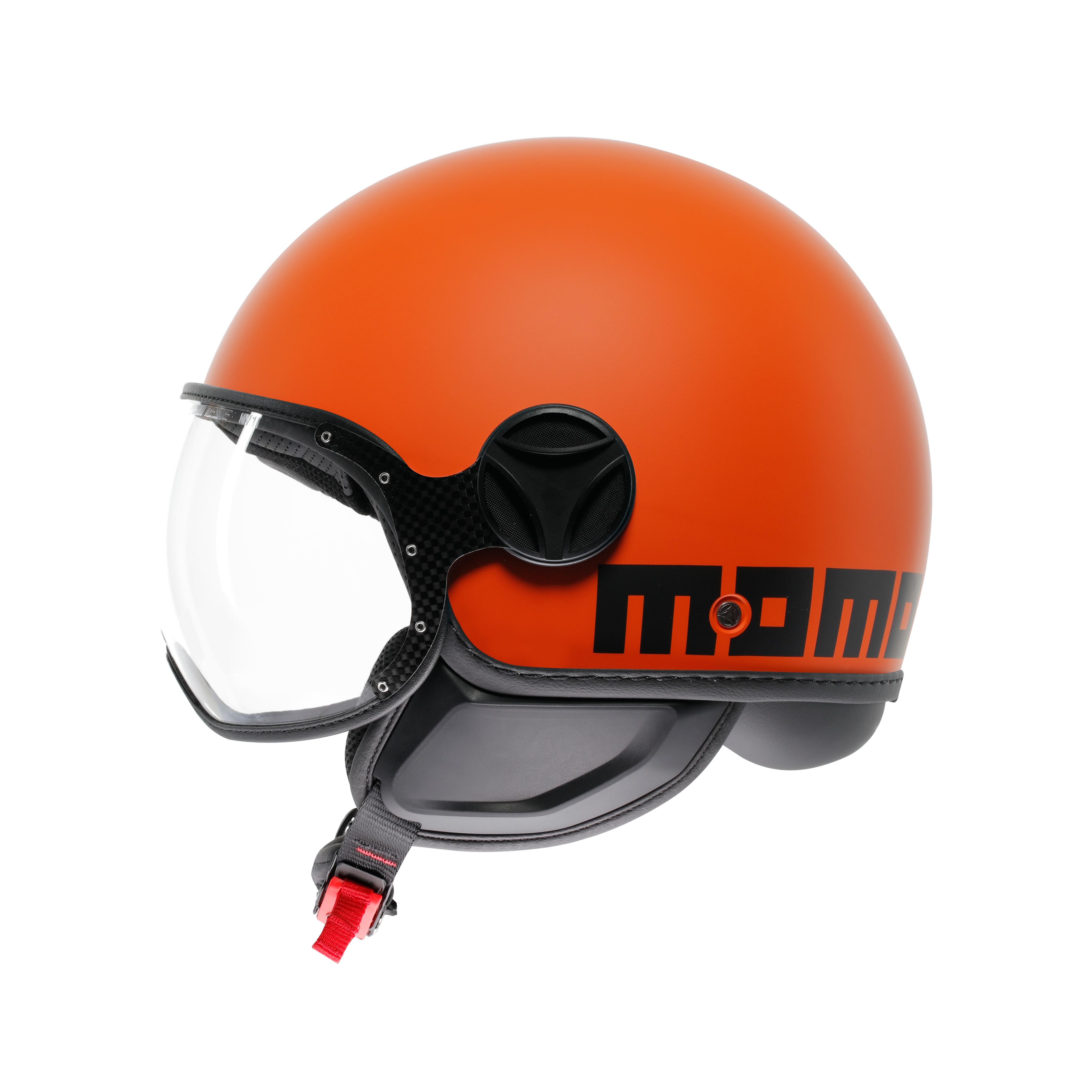 MOMODESIGN FGTR CLASSIC MATT ORANGE / SCHWARZ - JET-HELM MIT VISIER E2206 -  - 4