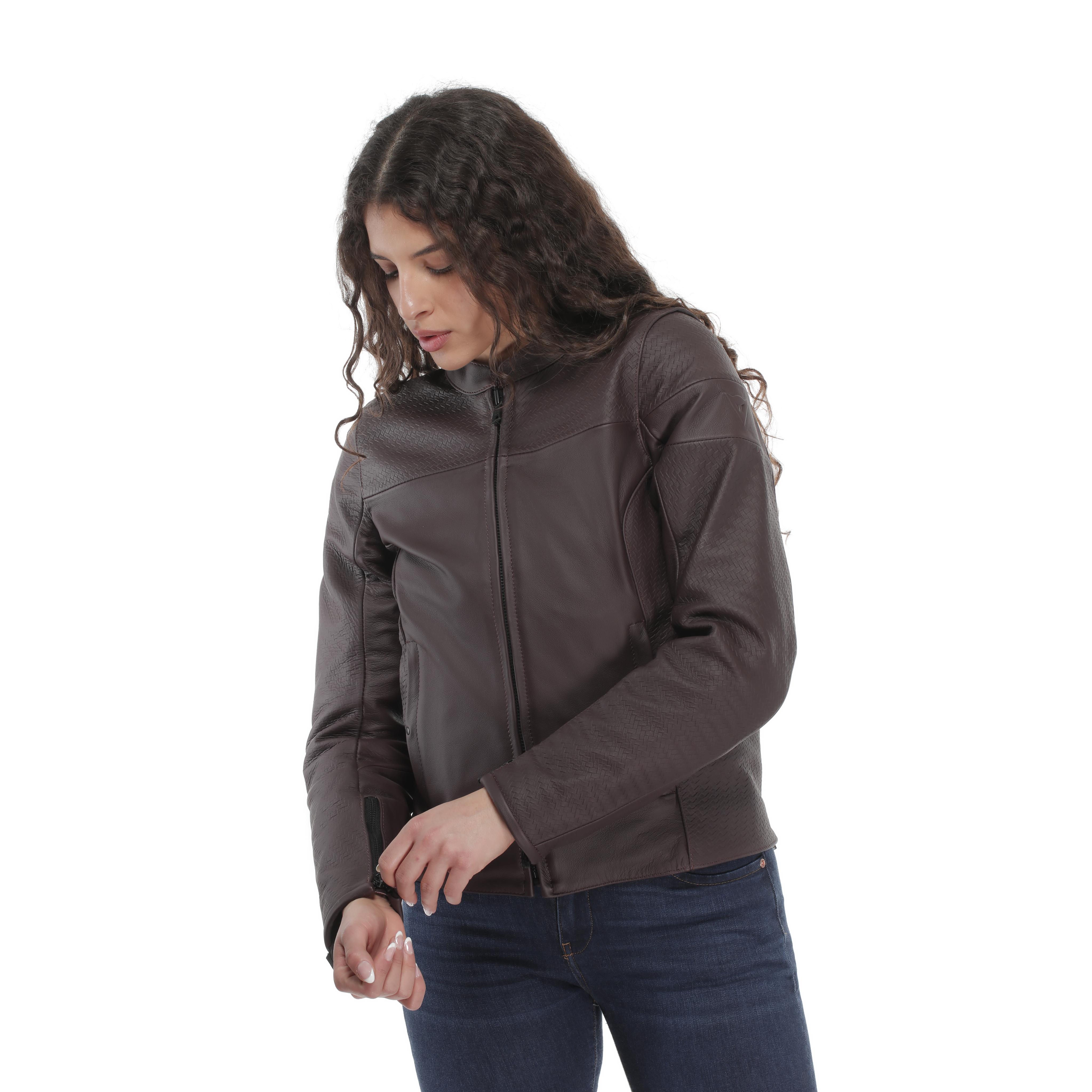 ITINERE - WOMEN'S MOTORCYCLE LEATHER JACKET - BORDEAUX - 6