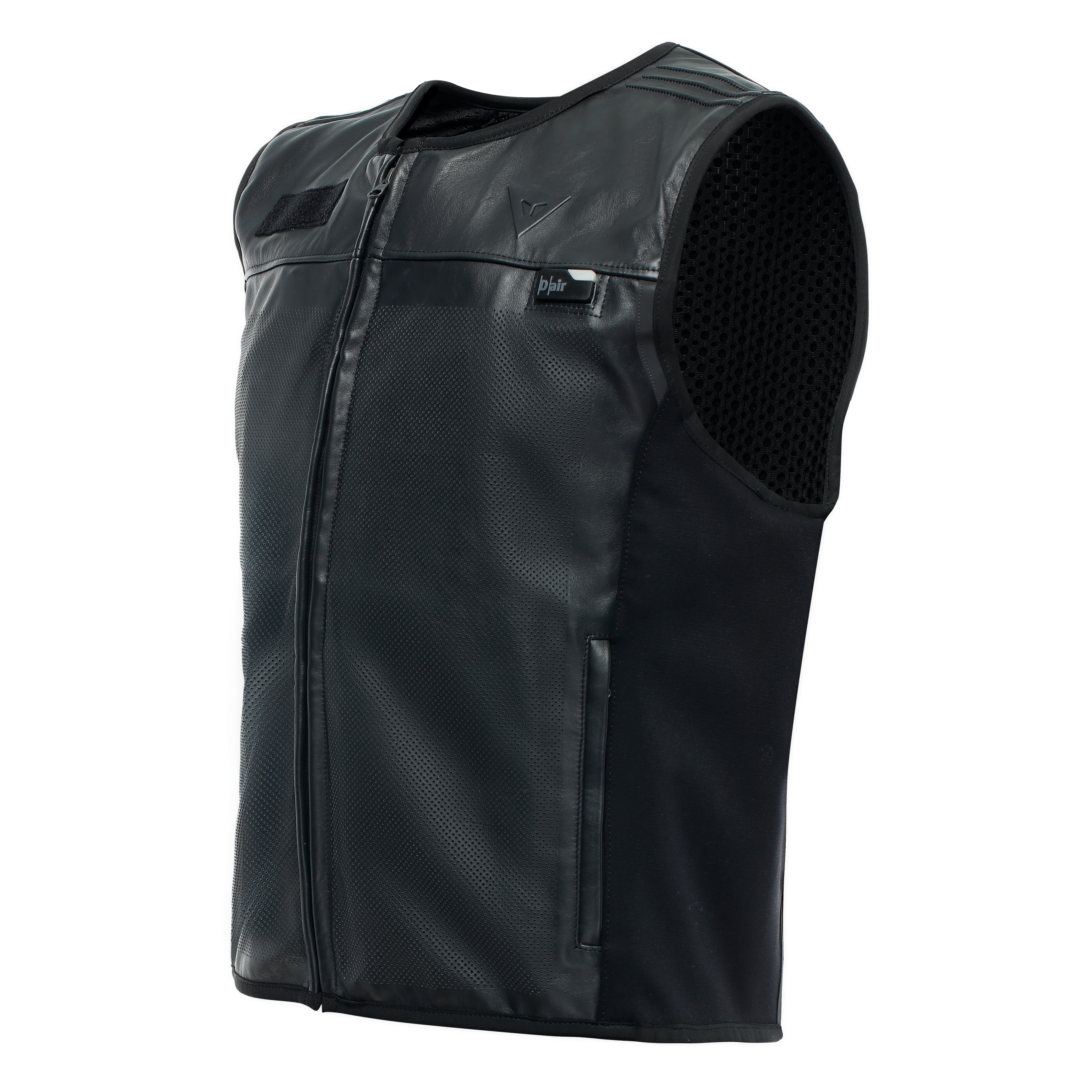 SMART JACKET LEATHER - MEN'S MOTORCYCLE LEATHER VEST WITH INTEGRATED AIRBAG - BLACK - 1