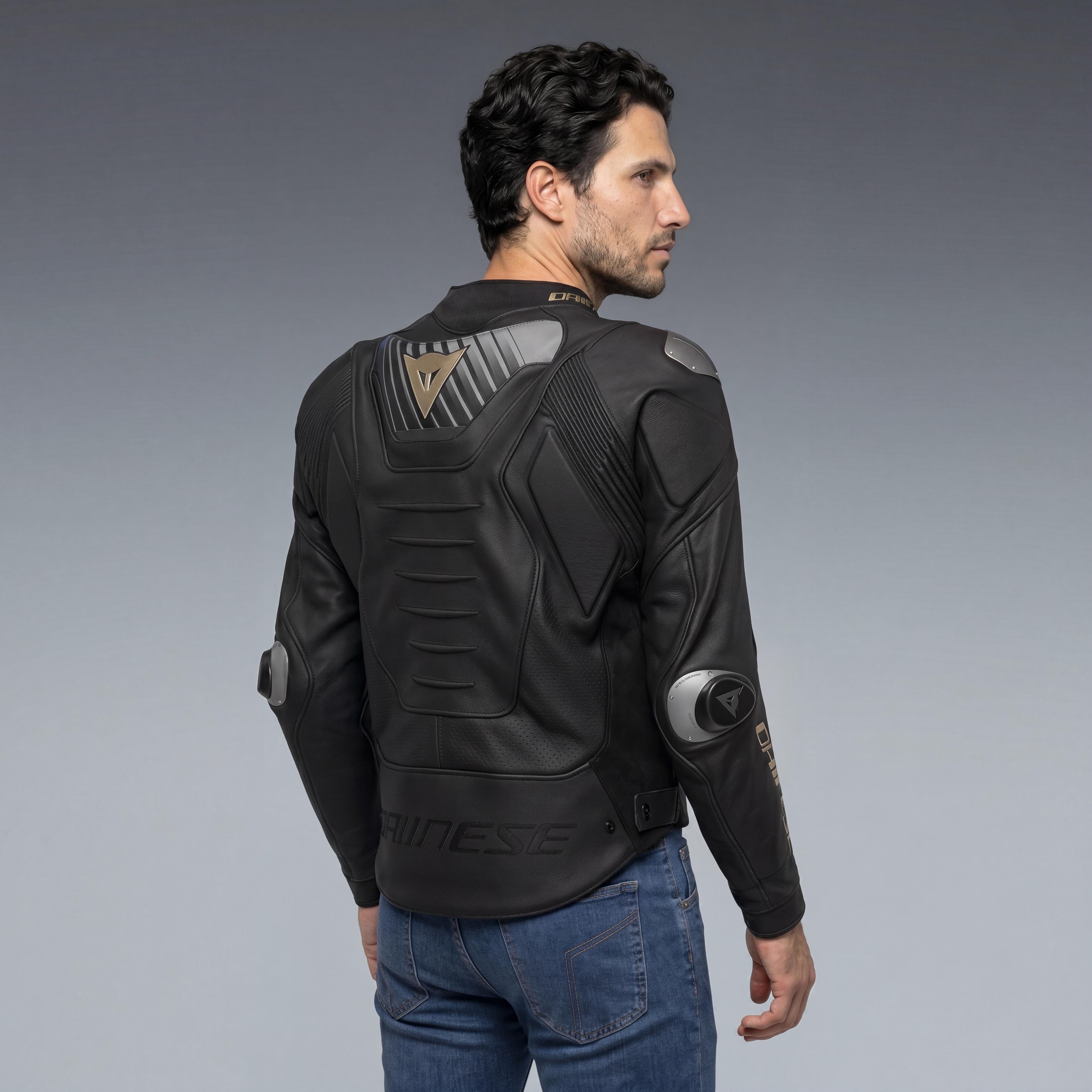 SUPER SPEED 5 LEATHER JACKET PERF. - BLACK/BLACK/GOLD - 4