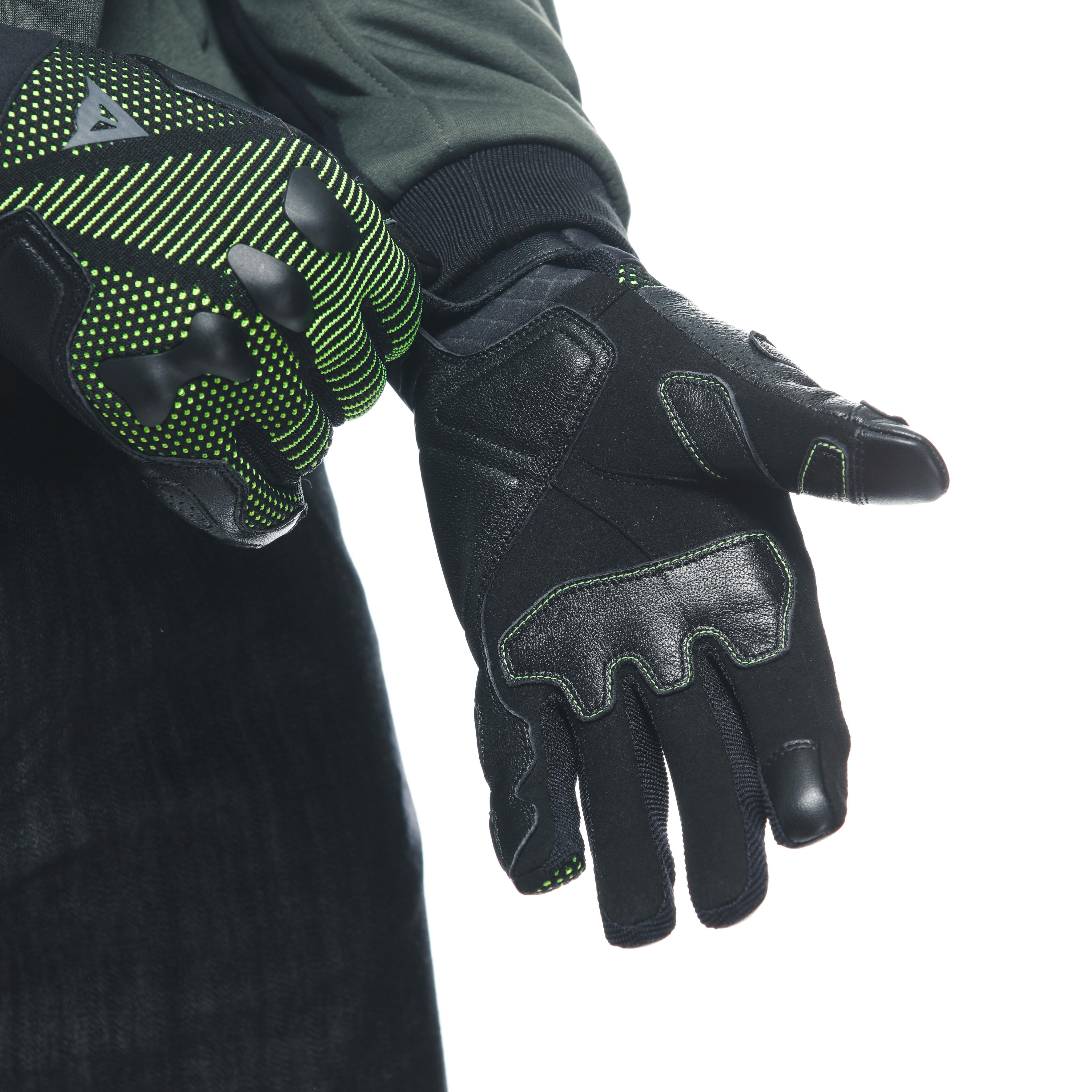 UNRULY ERGO-TEK - MEN'S MOTORCYCLE TEXTILE GLOVES - ANTHRACITE/ACID-GREEN - 3